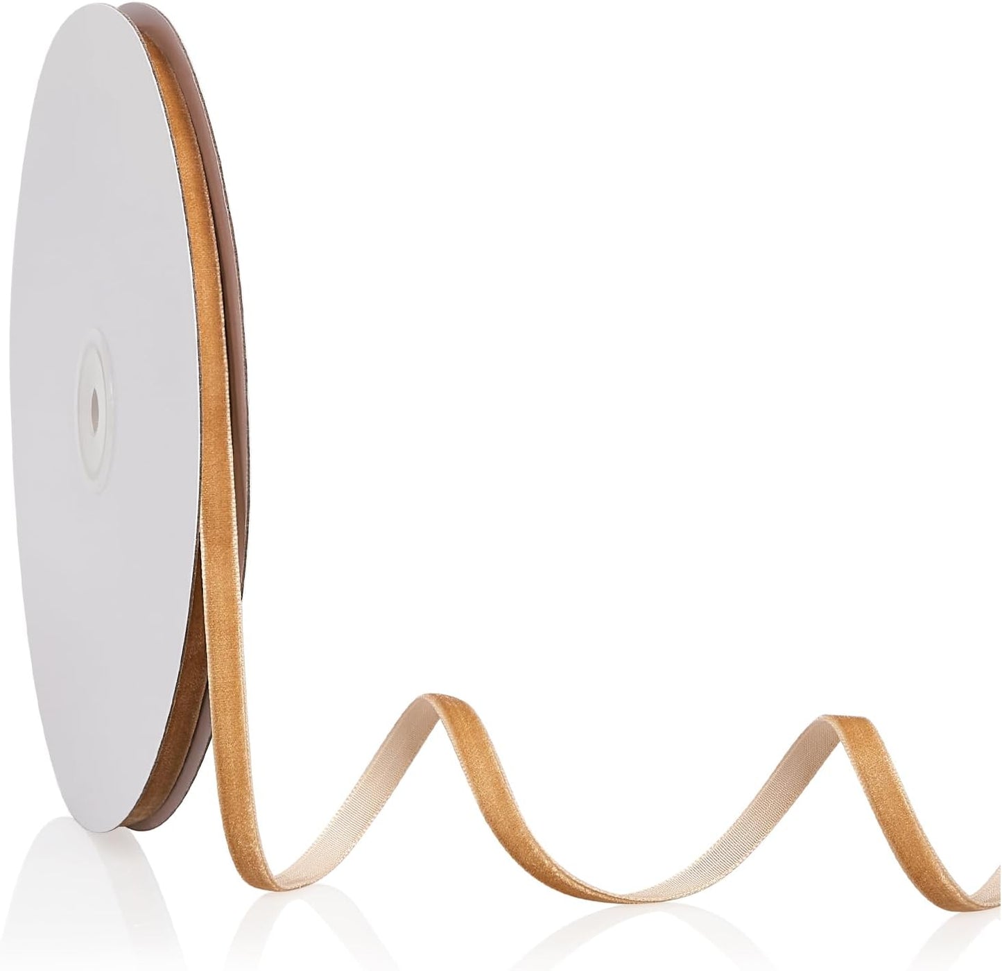 1/4" X 20 Yards Light Khaki Velvet Ribbon for Christmas Tree Wreath Decoration Handmade Crafts Ornaments Gift Wrapping & Bow Making