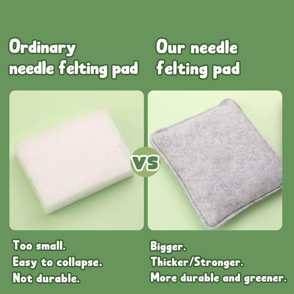 IMZAY Needle Felting Kit, Wool Roving 50 Colors Set with Exquisite Green Storage Bag, Needle Felting Starter Kit, Needle Felting Tools Kit, Wool Felt Tools for Felted Animal Needle Felting Supplies