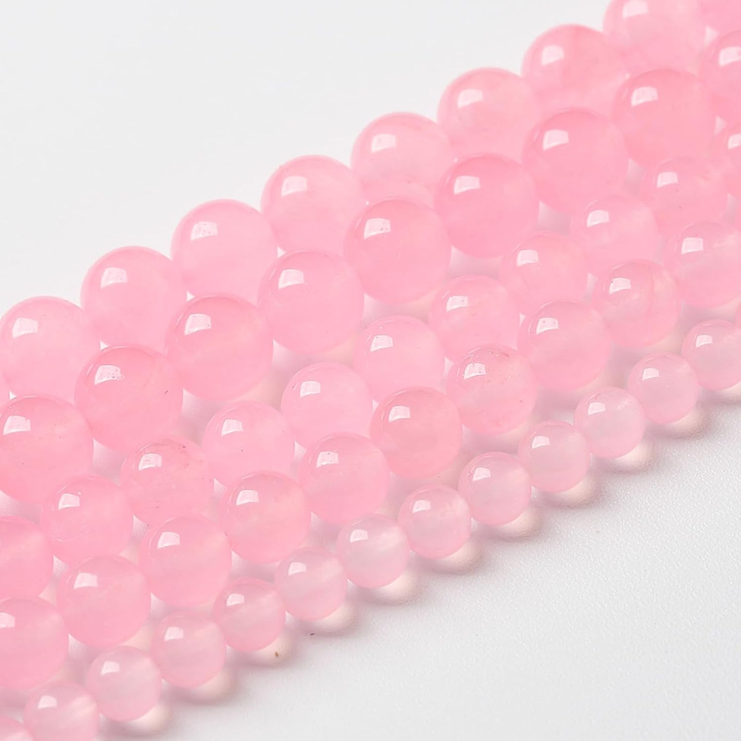 10mm 36pcs Natural Light Pink Chalcedony Stone Beads for Jewelry Making Energy Healing Power Stone DIY Bracelet Necklace Accessories 15" (10mm, Light Pink Chalcedony)