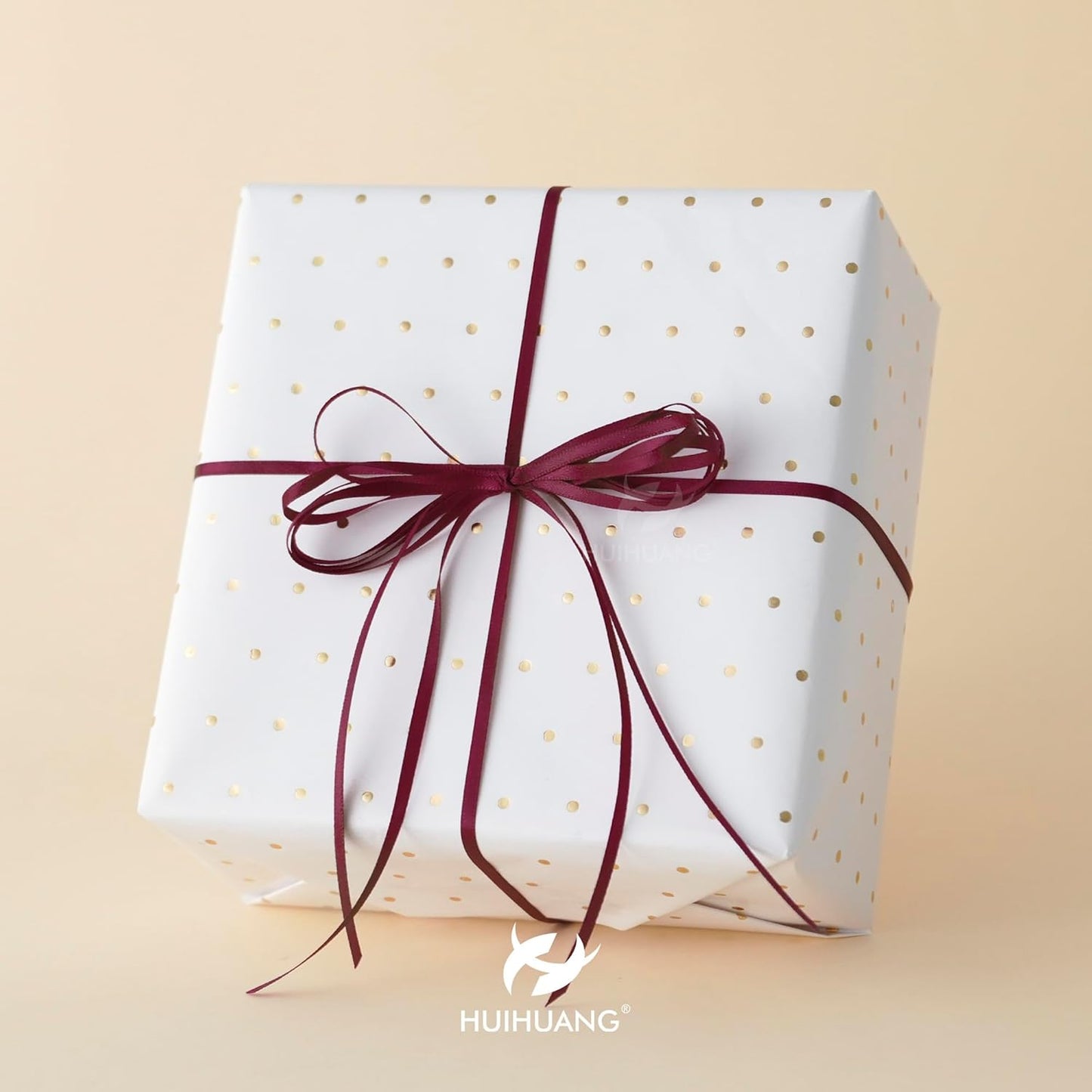 HUIHUANG Solid Color Satin Ribbon 1/8 inch x 100 Yards Double Faced Thin Ribbon Roll for Crafts Gift Wrapping DIY Bows Bouquet Decoration (Burgundy)