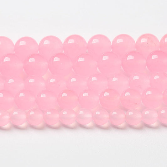10mm 36pcs Natural Light Pink Chalcedony Stone Beads for Jewelry Making Energy Healing Power Stone DIY Bracelet Necklace Accessories 15" (10mm, Light Pink Chalcedony)