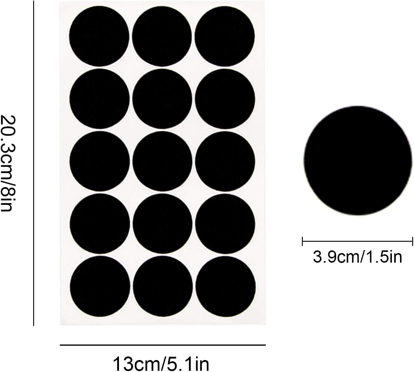 Iceyyyy 100+ Pieces Black Adhesive Felt Circles, Black Self-Adhesive Felt Sticker for Halloween DIY Projects, Professional Craft Finishing (1.5 Inch)