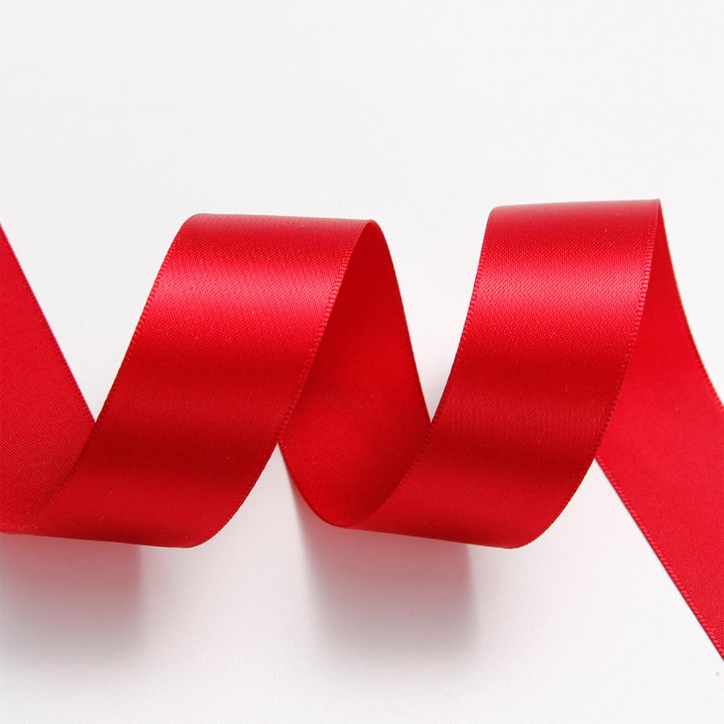 1" x 100 Yards Red Polyester Satin Ribbon Single Faced Bulk Fabric Ribbons for Gift Wrapping, Crafting, Bows Making, Flower Bouquet, Wedding, Home Decor