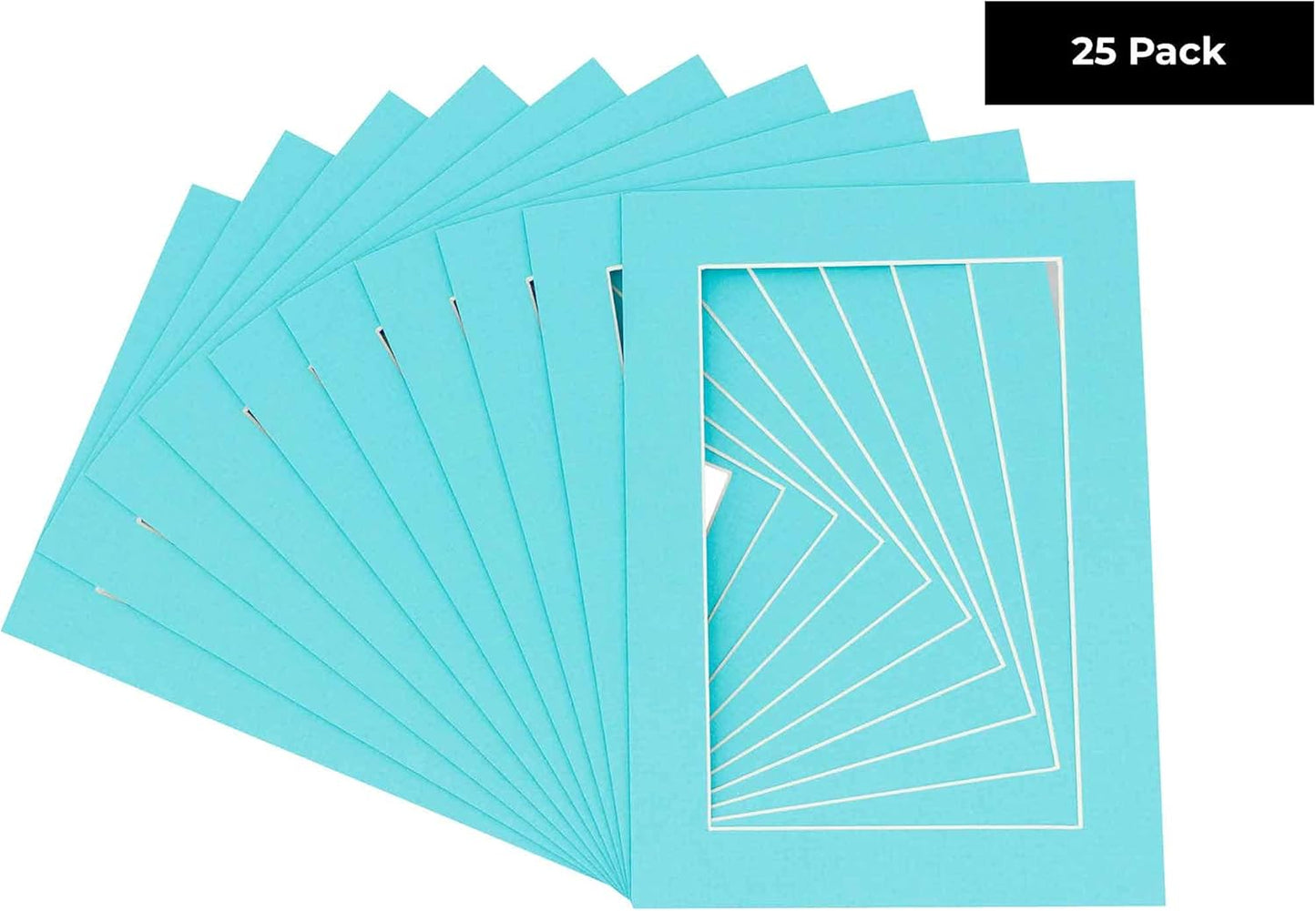 11x14 Mat for 8.5x11 Photo - Precut Aquamarine Blue Picture Matboard for Frames Measuring 11 x 14 Inches - Bevel Cut Matte to Display Art Measuring 8.5 x 11 Inches - Acid Free Pack of 25 MATS