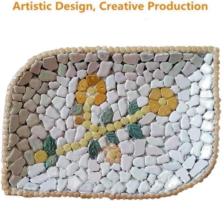 0.78"-1.57" Irregular Ceramics Mosaic Tiles,1.1LB Mosaic Pieces Stones for Home Decoration DIY Craft Plates Flowerpots Vases Cups Mosaic Making Supplies (Iridescent Pink)