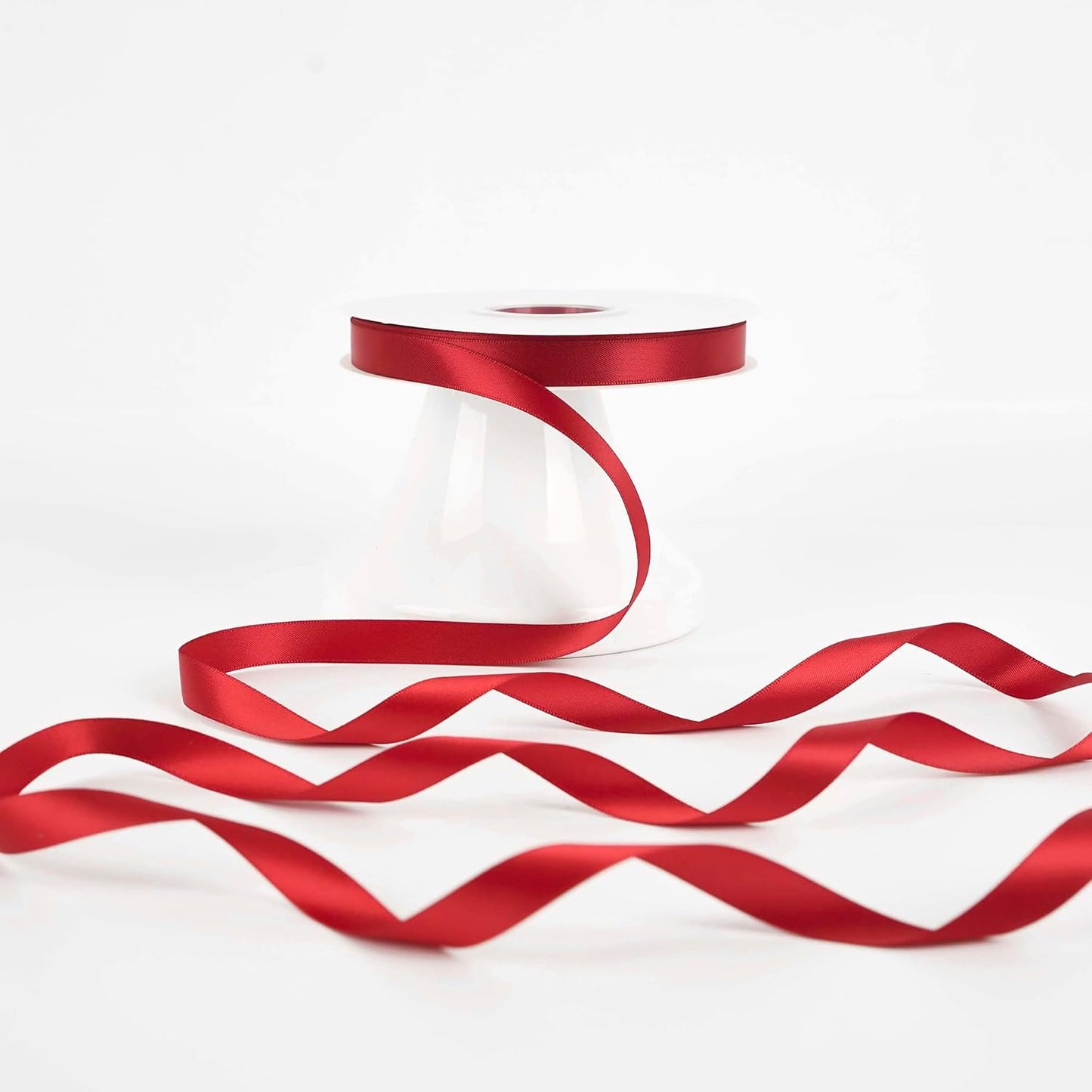 HUIHUANG Red Satin Ribbon 1/2 inch X 50 Yards Continuous, Red Double-Faced Satin Ribbon for Gift Wrapping, Bows, DIY Crafts, Flower Bouquet, Wedding, Christmas Decor, Birthday