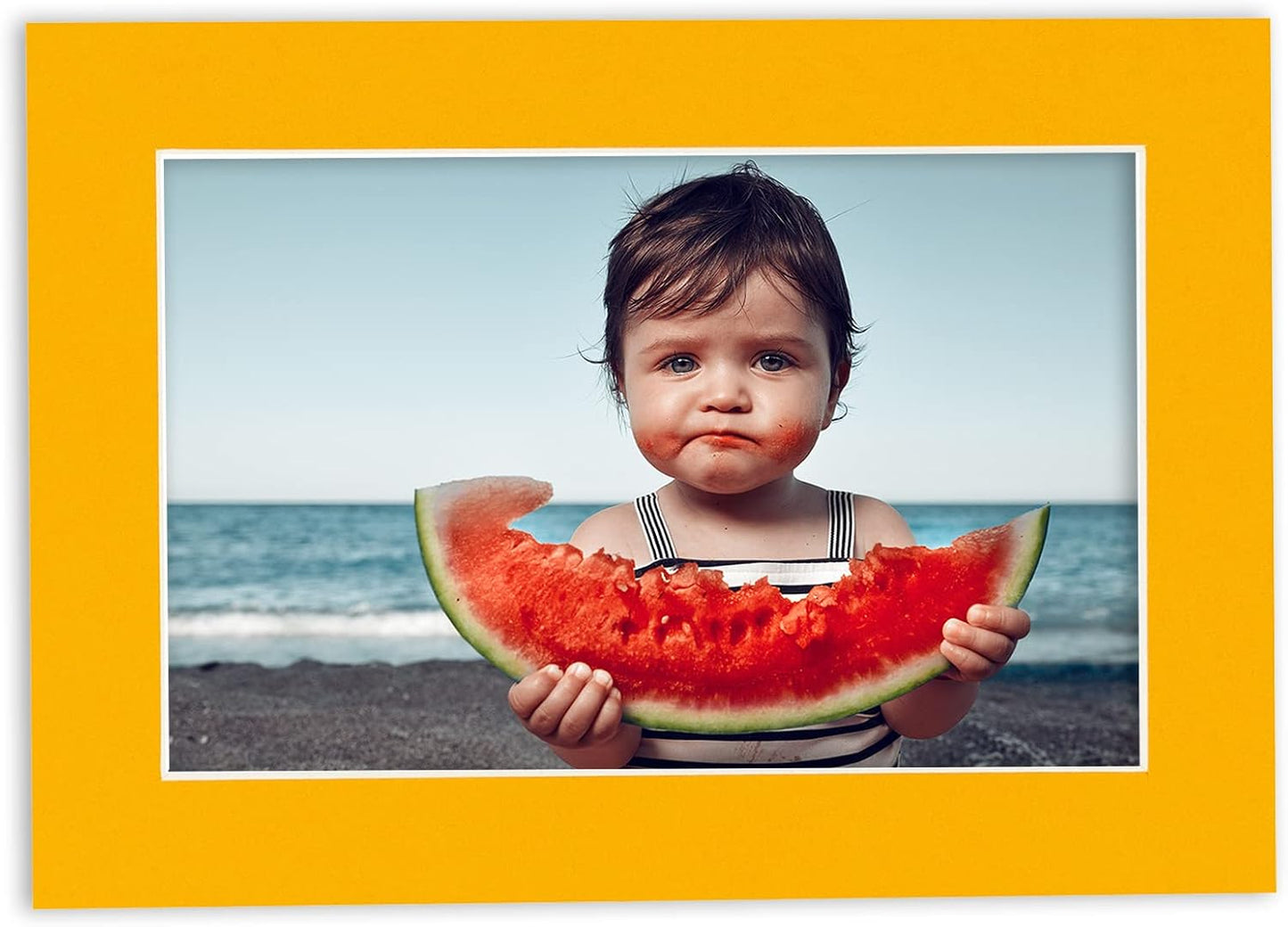 11x14 Mat Bevel Cut for 8.5x11 Photos - Acid Free Golden Orange Precut Matboard - For Pictures, Photos, Framing - 4-ply Thickness