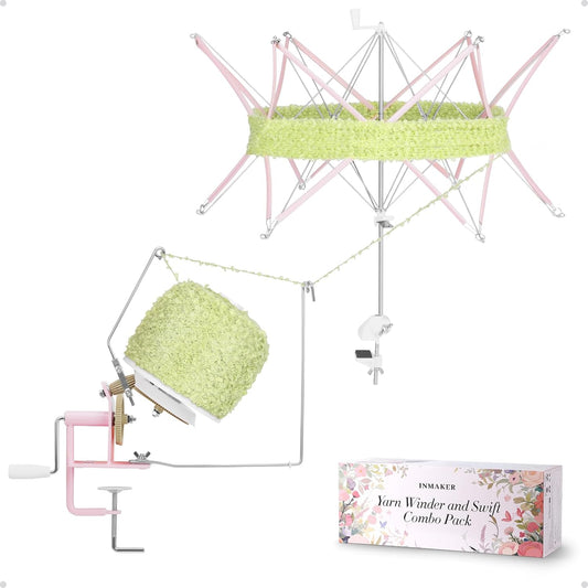 INMAKER Yarn Winder and Swift, 10oz Yarn Ball Winder Large Capacity for Crocheting, Yarn Spinner for Yarn Cake Maker