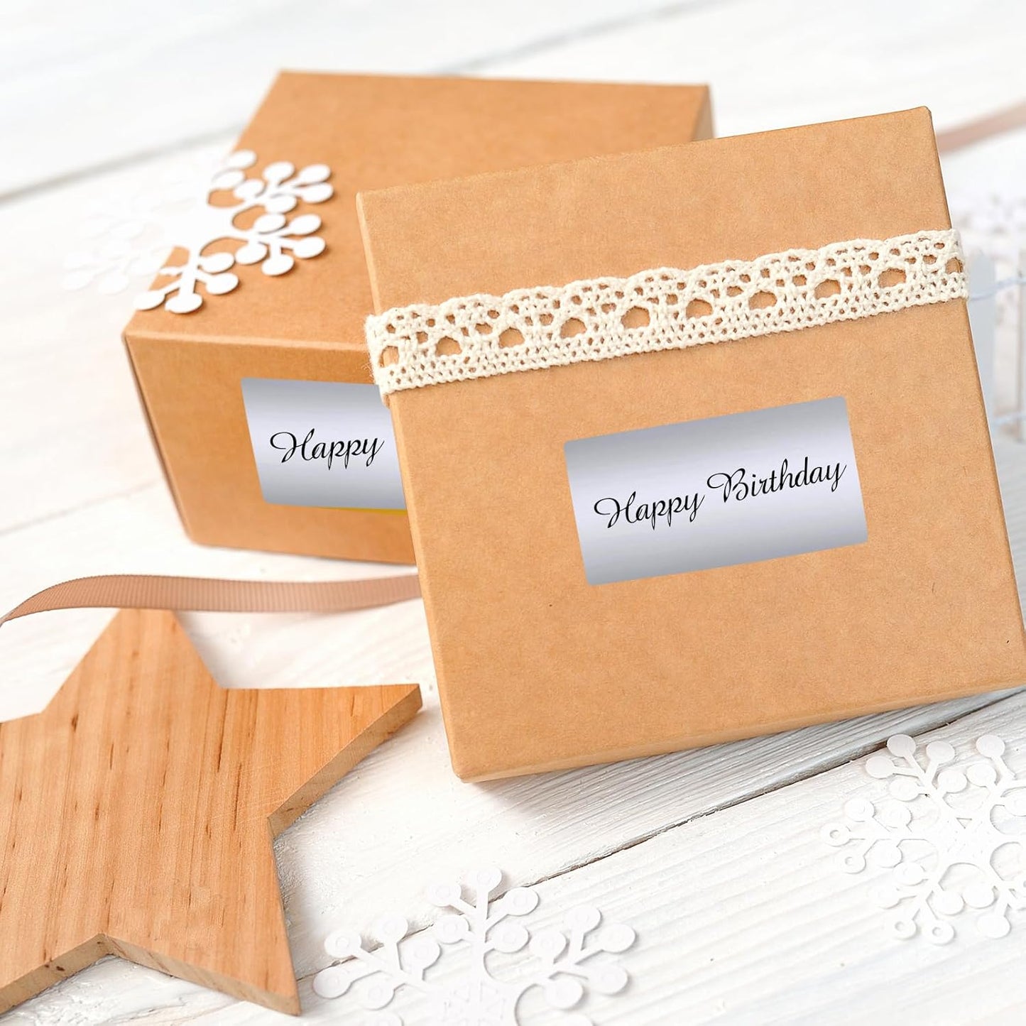 1.25" x 2.25" Silver Thermal Label Stickers,Waterproof Thermal Printer Sticker Labels for Gift Wrapping, Self-Adhesive Name Price Tag DIY Custom Logo Design (500 pcs,Silver)