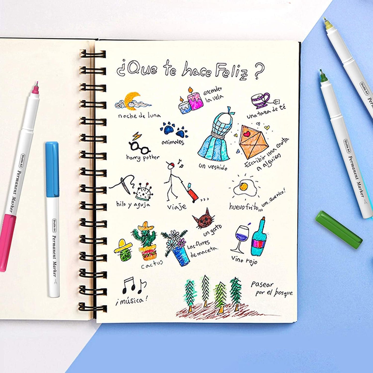 Shuttle Art Permanent Markers, 30 Assorted Colors Ultra Fine Point Permanent Marker Packed in Travel Case, Ideal Colored Markers Set for Adults Coloring Doodling on Plastic, Glass, Gift for Teens