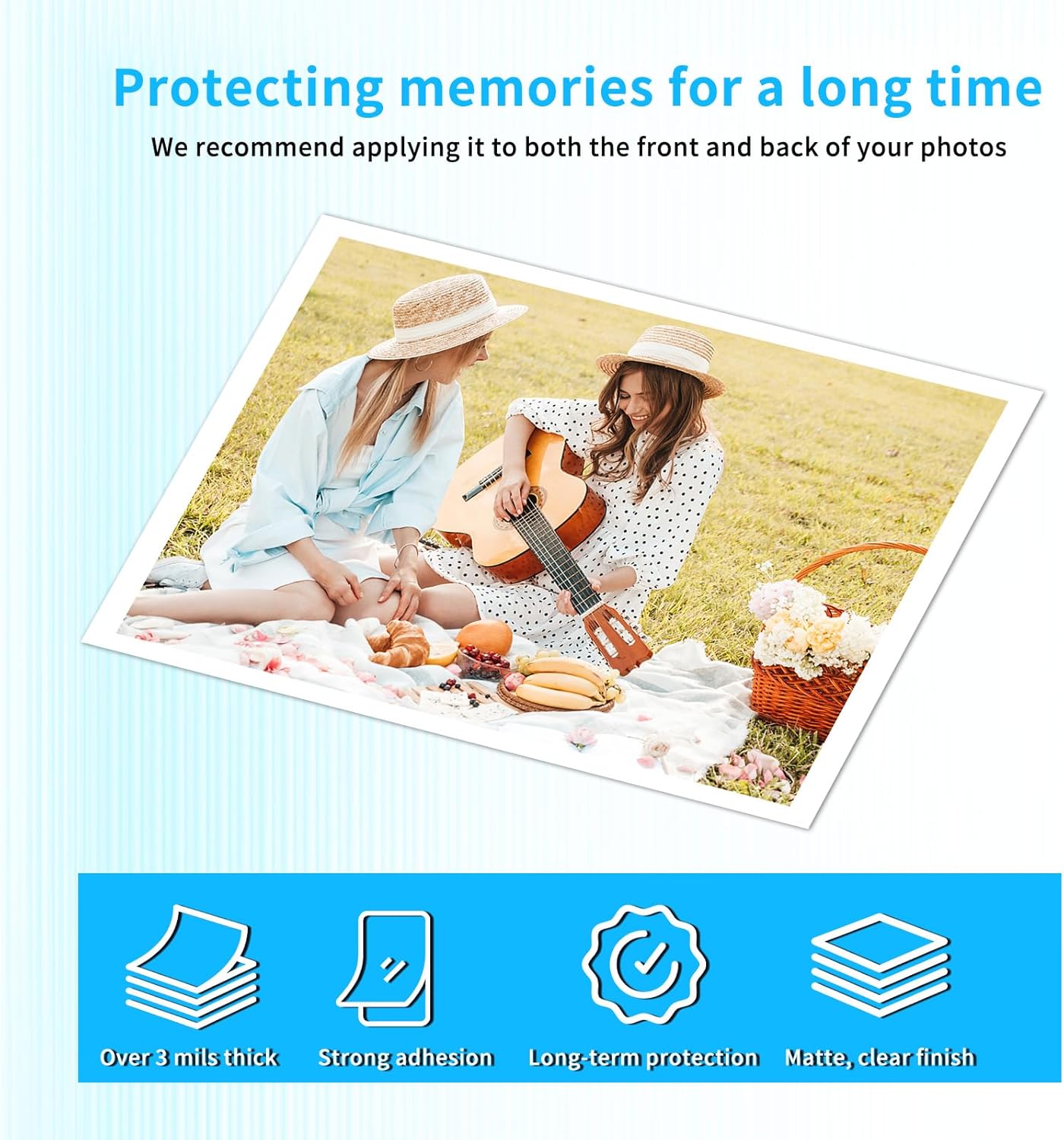 100 Pack Matte Self Adhesive Laminating Sheets, Clear Laminating Sheets Holographic Sticker Paper Clear Vinyl, Matte Finish Self Sealing Lamination Sheet, with Scraper, 8.38" x 11.8"