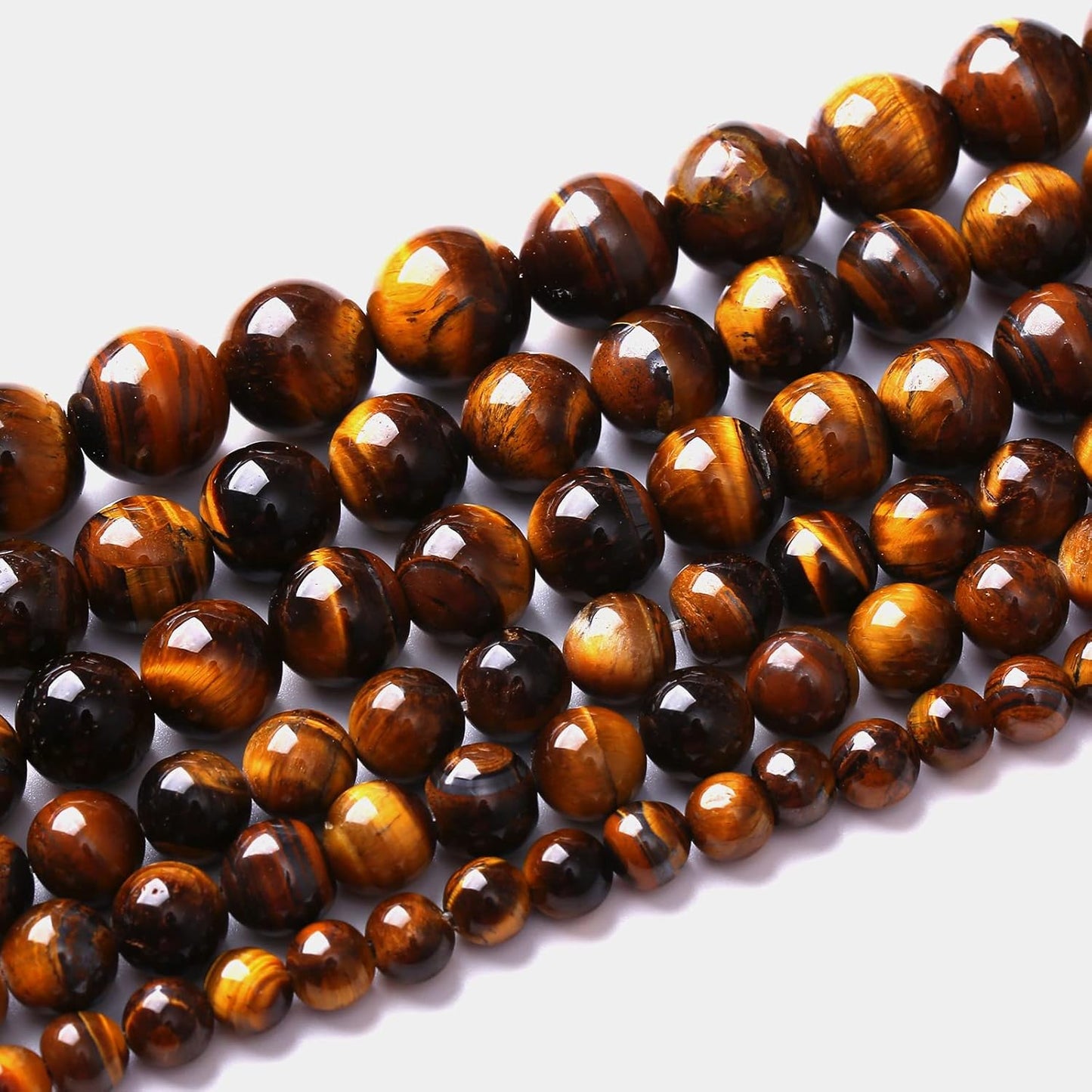 10mm 36pcs Natural Iron Yellow Tiger Eye Stone Beads for Jewelry Making Healing Energy Beads DIY Bracelet Necklace (10mm, Iron Yellow Tiger Eye Stone)