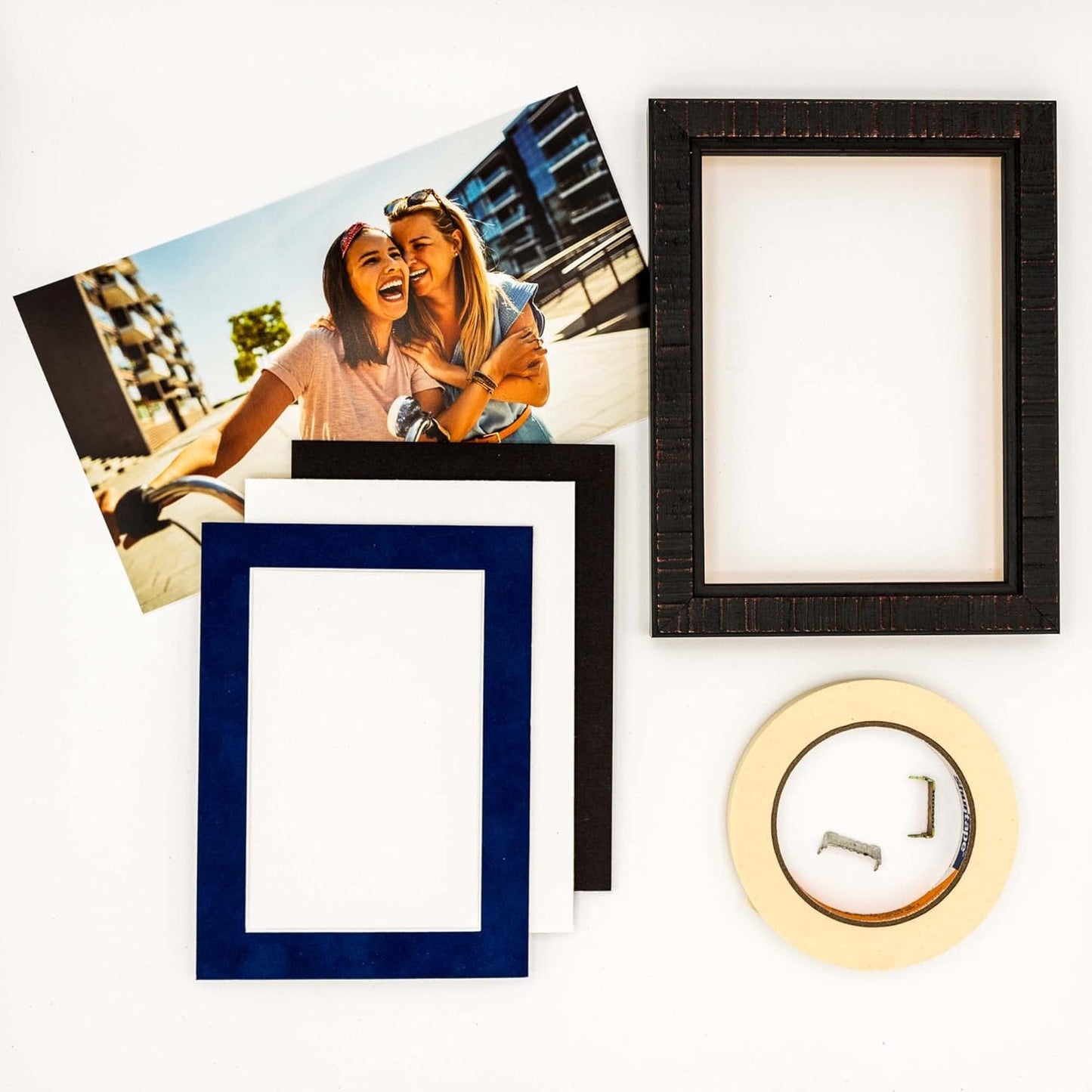 11x14 Mat Bevel Cut for 8.5x11 Photos - Acid Free Brooke Blue Suede Precut Matboard With Backing Board and Crystal Clear, Self Seal Mat Bag - For Pictures, Framing - 4-ply Thickness
