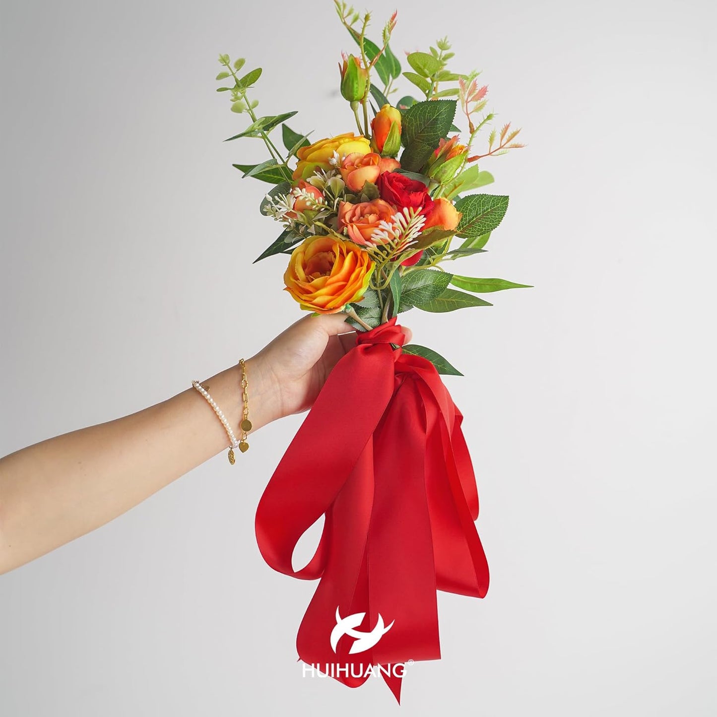 HUIHUANG Red Ribbon 2 inch Double Face Satin Ribbon Red Fabric Ribbon, 25 Yards/Roll for Crafts, Gift Wrapping, Flower Bouquet Wrap, Wedding Bridal Shower Holiday Decor, Hair Bows