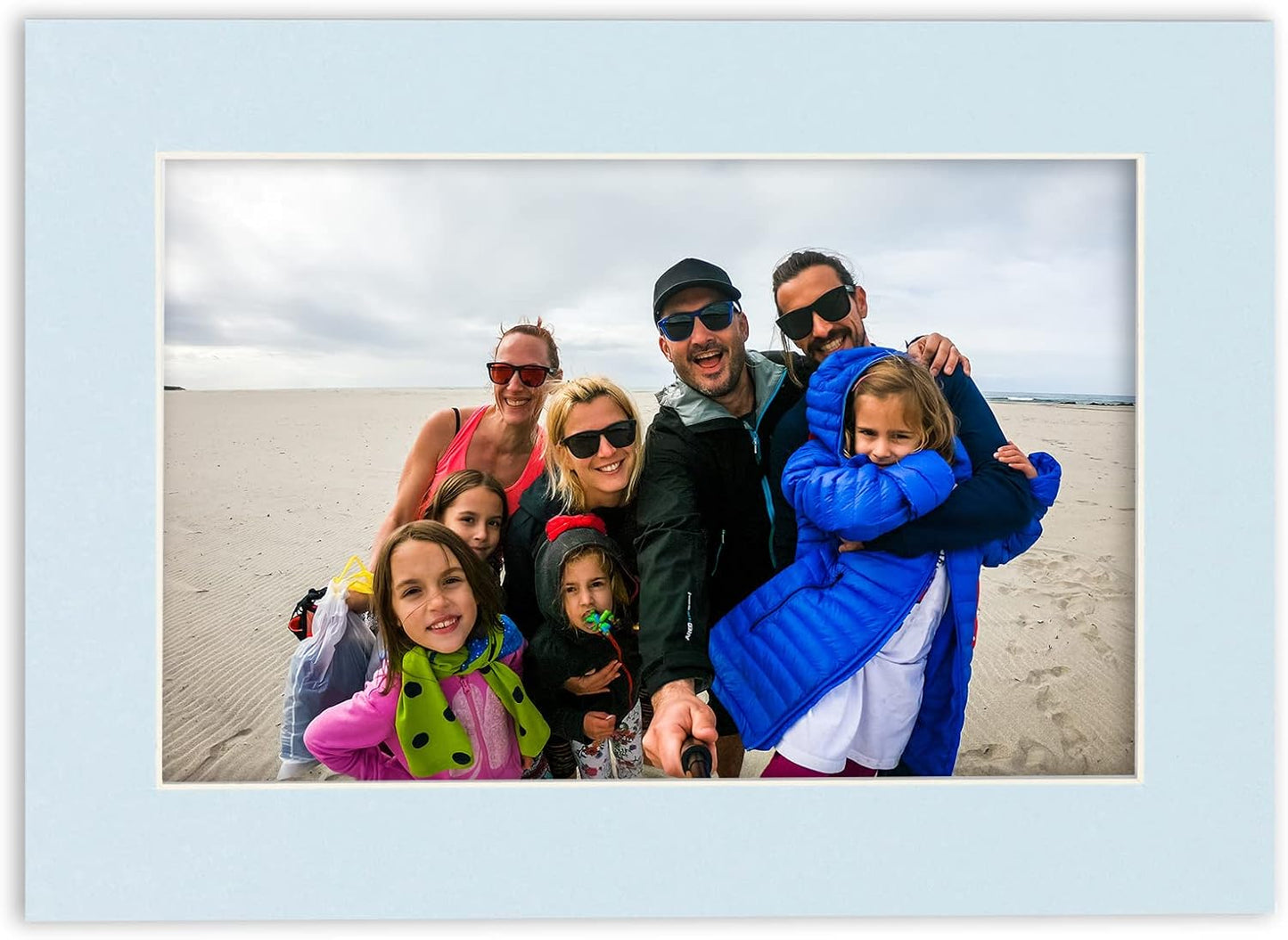 11x14 Mat for 8.5x11 Photo - Precut Baby Blue Picture Matboard for Frames 11 x 14 Inches - Bevel Cut Matte to Display Art 8.5 x 11 Inches - Acid Free Pack of 25 MATS with Backing Boards & Clear Bags