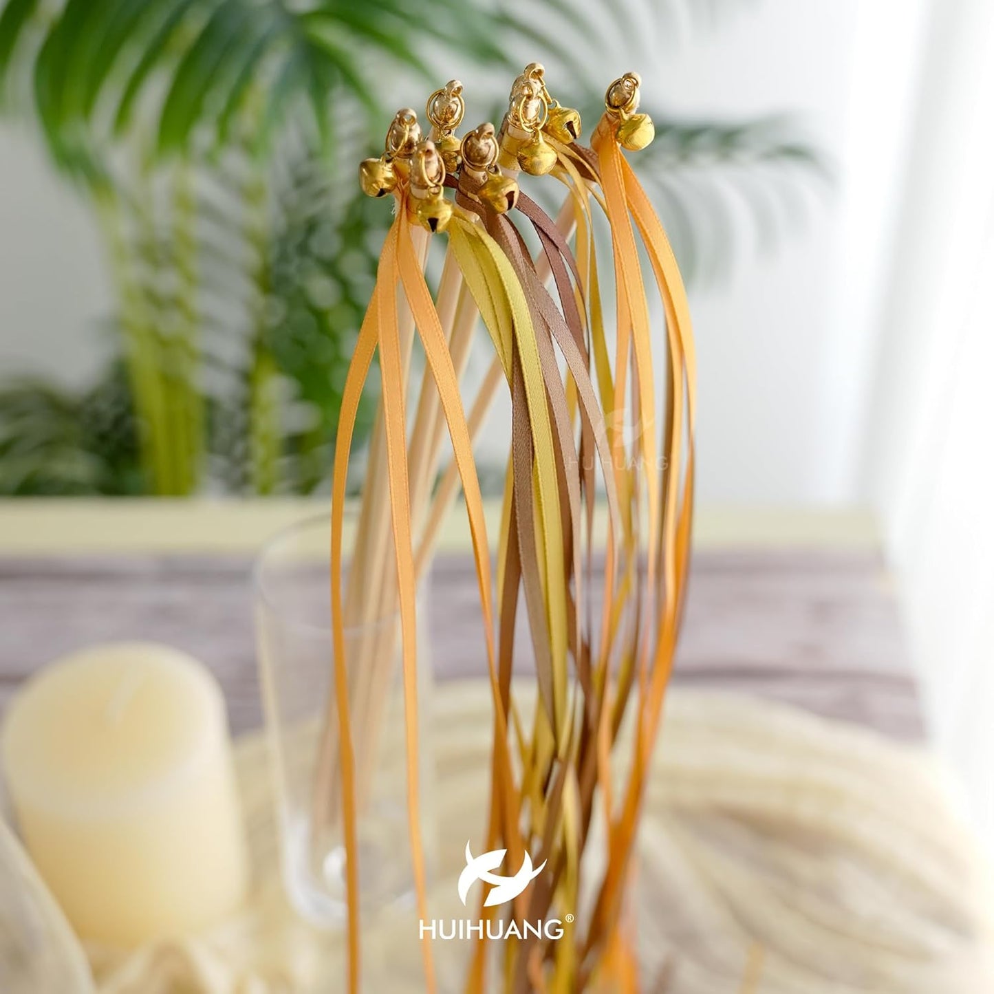 HUIHUANG 1/8 inch Satin Gold Ribbon - 100 Yards Roll, Double Face, Craft, Gift Wrapping, DIY Bows, Decoration, Sewing, Invitation Cards