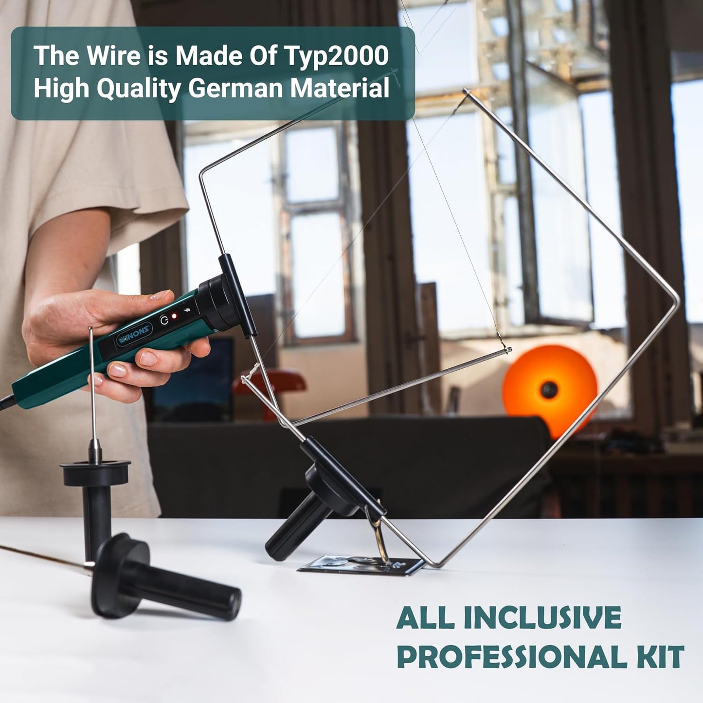 WINONS Hot Wire Foam Cutter Tool, WFC0010 Polystyrene and Styrofoam Cutter has 450°C Max. Temperature and Wider Cutting Zone, Hot Knife Cutting Tool with German Standards (Kit of 15)