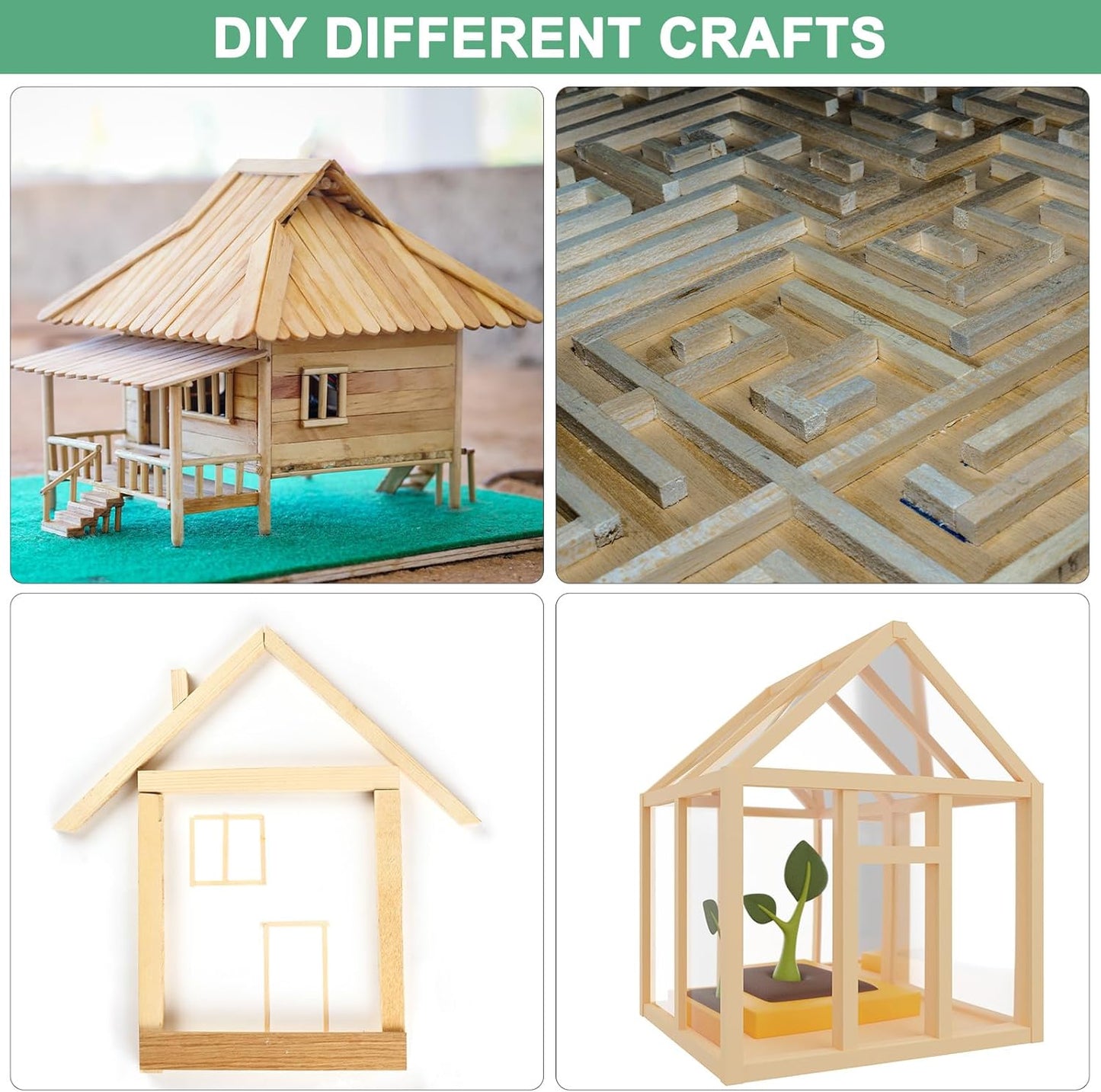 10-Pack Wood Square Dowel Rods, 19/32 x 12 Inch Unfinished Wooden Square Dowel Rod, Hardwood Square Dowel Sticks for Crafts/DIY Projects/Models Making [Wood Color]