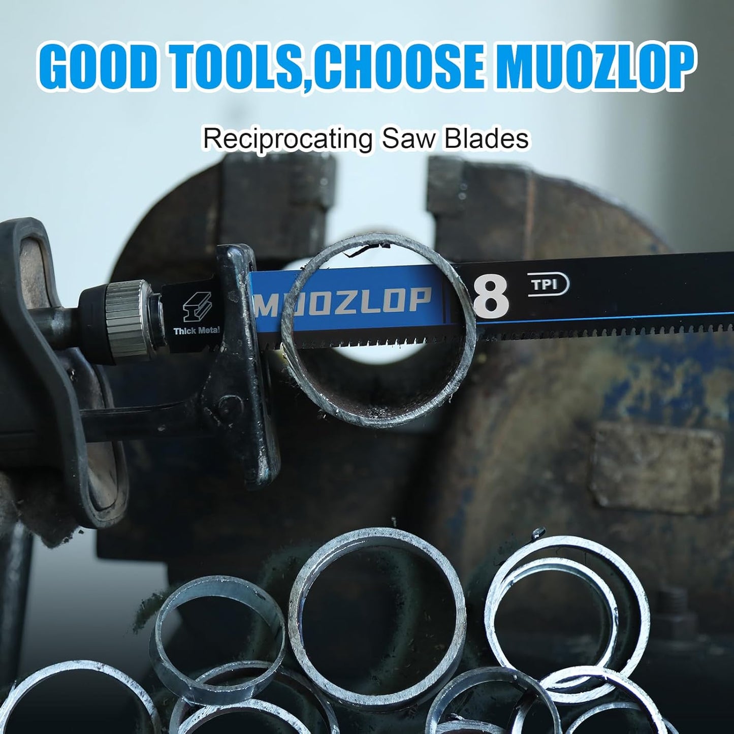 1 Pack 6 inch Reciprocating Saw Blades Set，8 TPI High Carbon Saw Blades for Wood with Nails ，Saw Blades with Organizer Case (1, 8T/6inch)