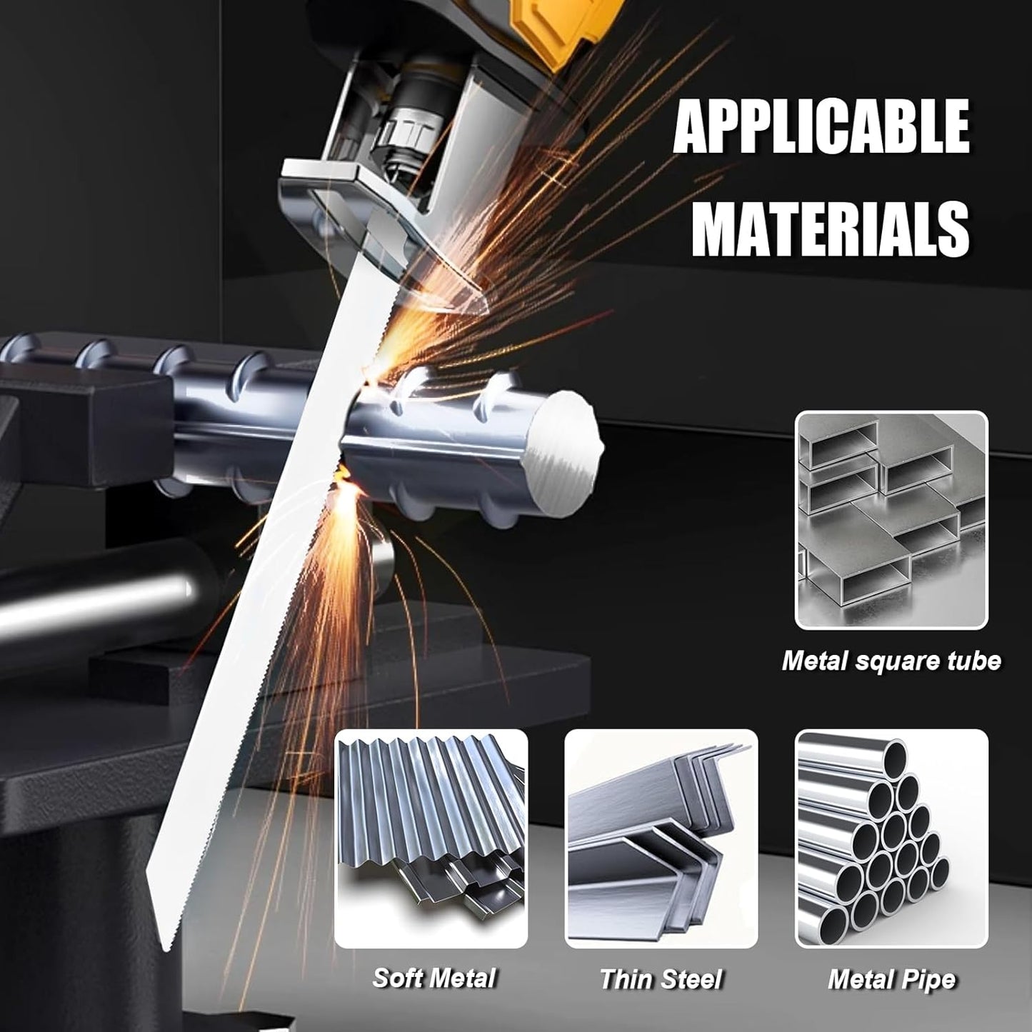 10 Pack 6inch Reciprocating Saw Blades Set,18 TPI High Carbon Saw Blades, Metal Saw Blades with Organizer Case (10, 18TPI/150mm)