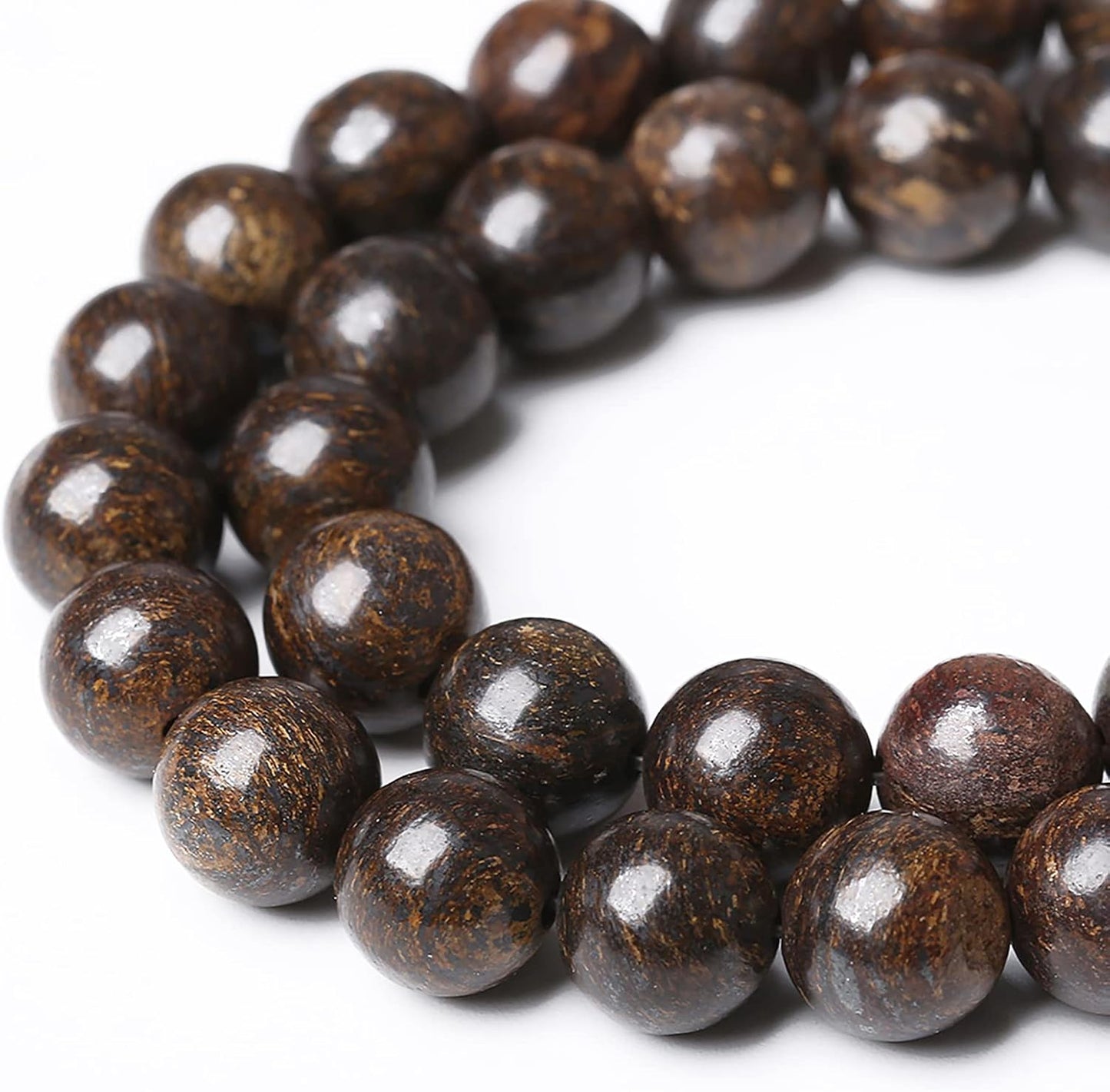 116pcs 6mm Natural Stone Beads Brown Bronzite Gemstone Round Loose Beads for Jewelry Making DIY Bracelet Necklace 32" 2 Strands