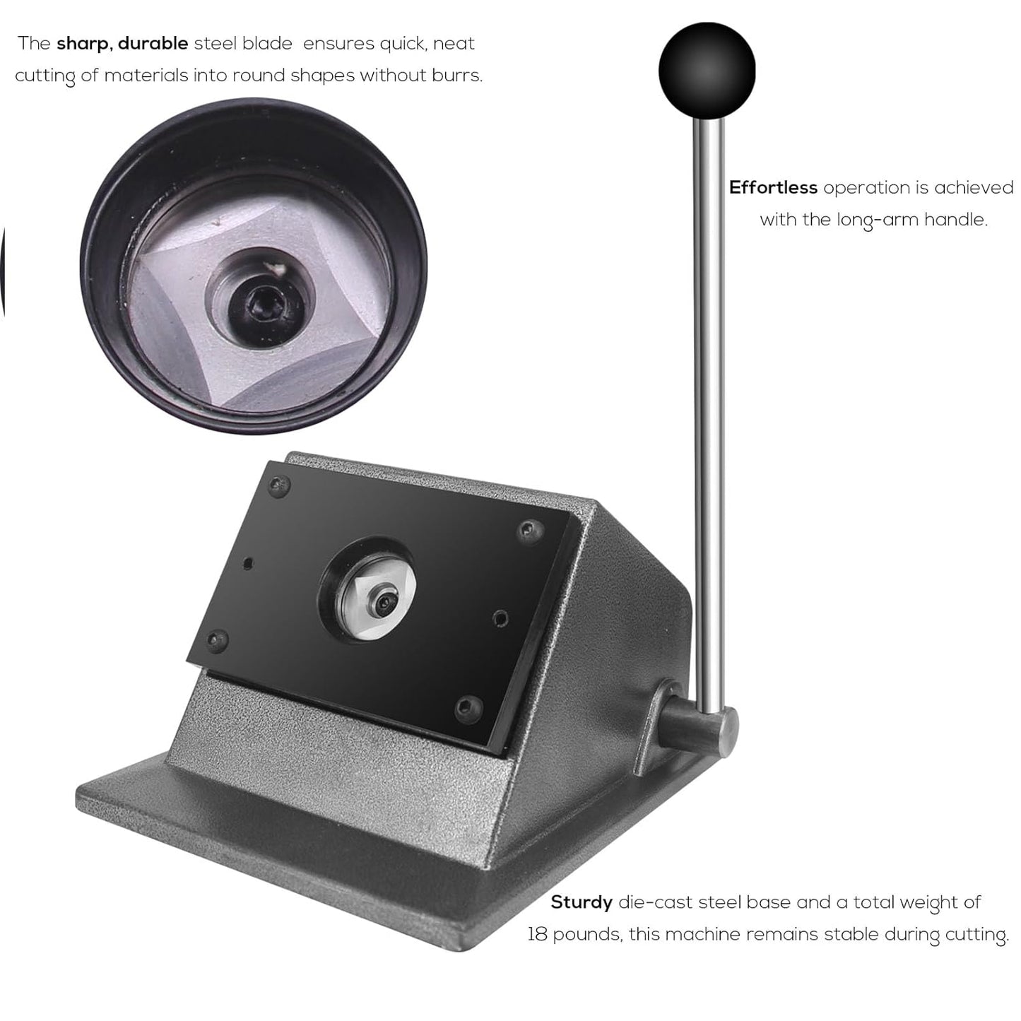 1.97"/50mm Button Paper Cutter 2.36"/60mm Circle Cutter Paper Puncher Precise Graphic Punch Die Cutter Cuts for Making 1.97-inch/50mm Buttons