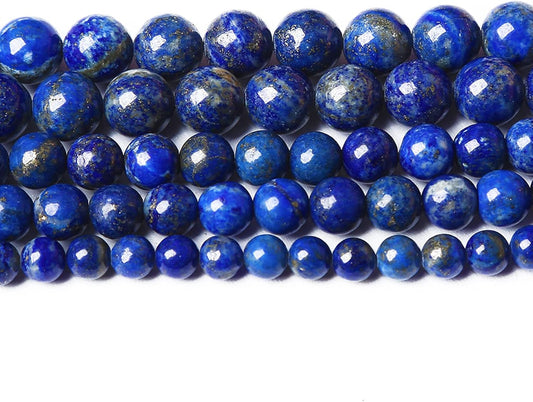 10mm 32PCS AAA+ Natural Lapis Lazuli Gemstone Beads Round Loose Stone Beads for Jewelry Making DIY Bracelets Necklace Earrings 32" 2 Strands