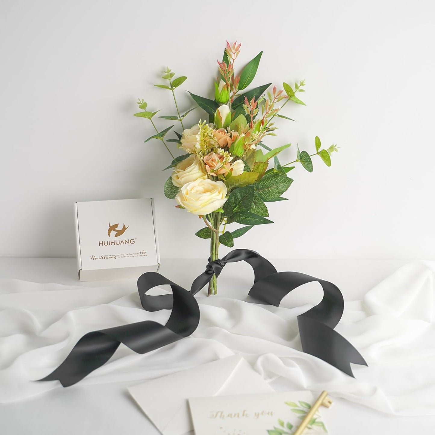 HUIHUANG Black Ribbon 2 inch Double Face Satin Ribbon Black Fabric Ribbon for Crafts, Gift Wrapping, Gift Basket Decor, Flower Bouquet Wrap, Wedding Bridal Shower Decor, Hair Bows -25 Yards/Roll