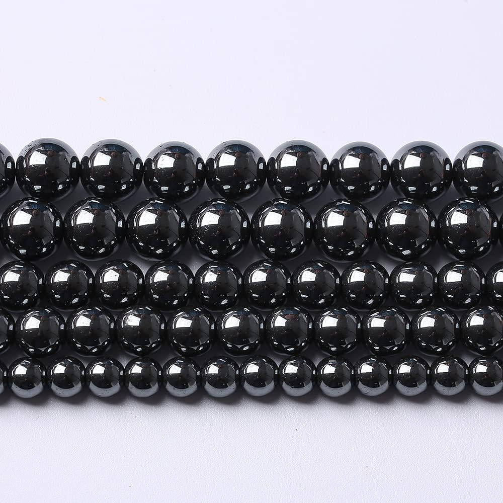 103pcs 4mm AAA Black Hematite Beads Natural Stone Gemstone Round Loose Beads for Jewelry Making DIY Bracelets