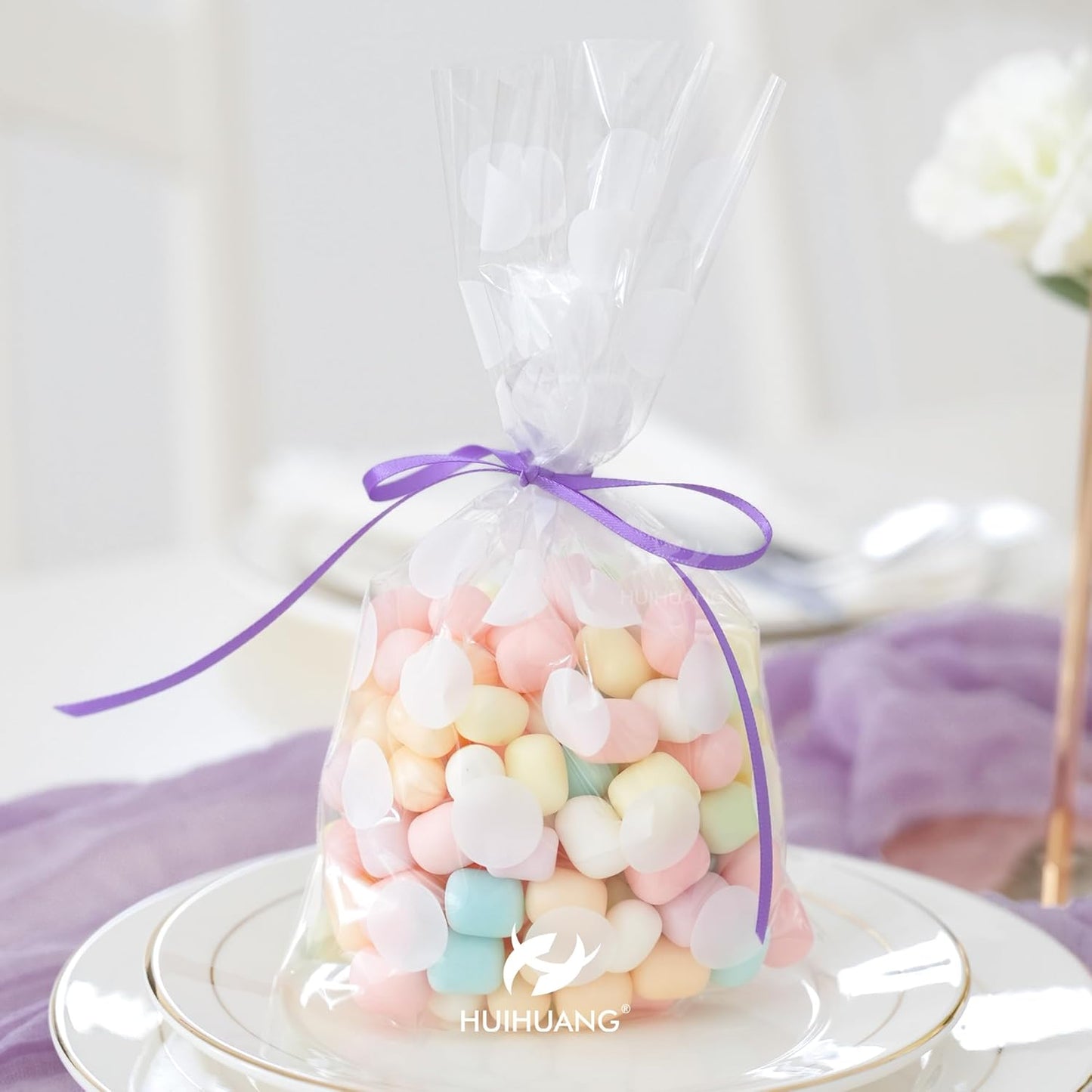 HUIHUANG Solid Color Satin Ribbon 1/8 inch x 100 Yards Roll Ribbon Light Purple Thin Ribbon for Crafts Sewing Gift Wrapping DIY Bows (Hyacinth)