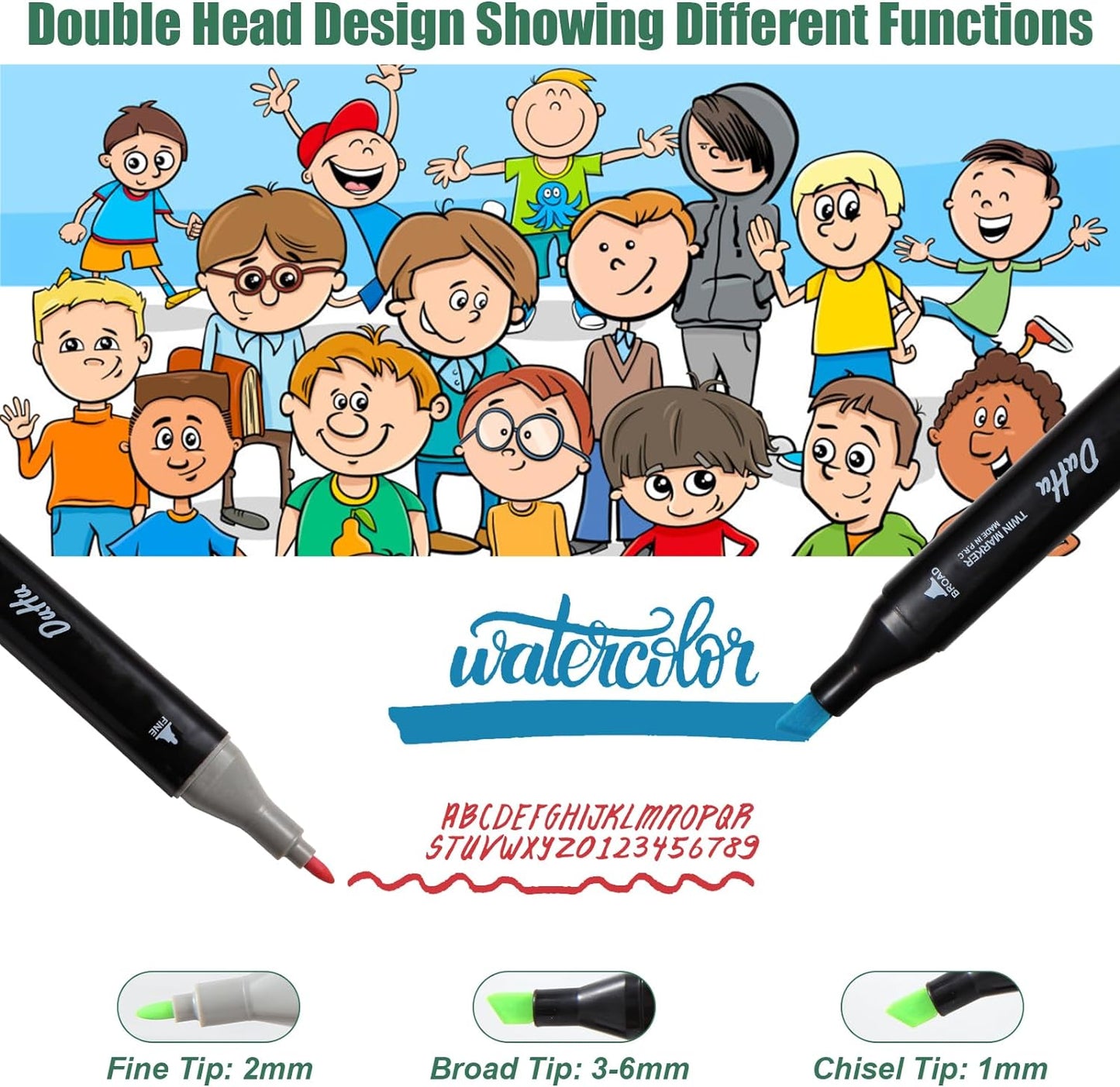 100 Colors Alcohol Markers Set, Dual Tips Blender Art Markers for Drawing Sketching Coloring Artist Pens and Underlining, Professional Permanent Sketch Marker for Kids Adult Coloring