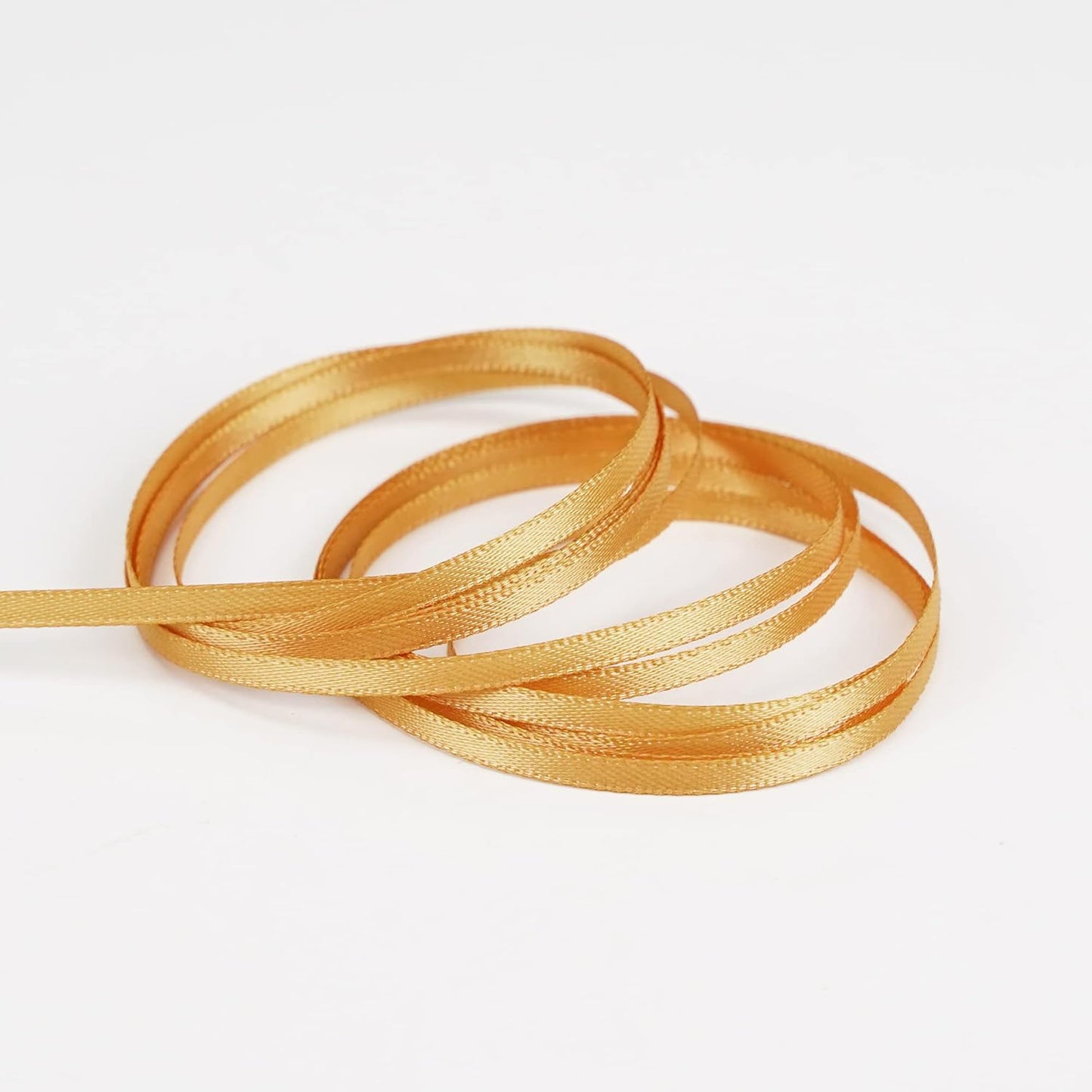 HUIHUANG 1/8 inch Satin Gold Ribbon - 100 Yards Roll, Double Face, Craft, Gift Wrapping, DIY Bows, Decoration, Sewing, Invitation Cards