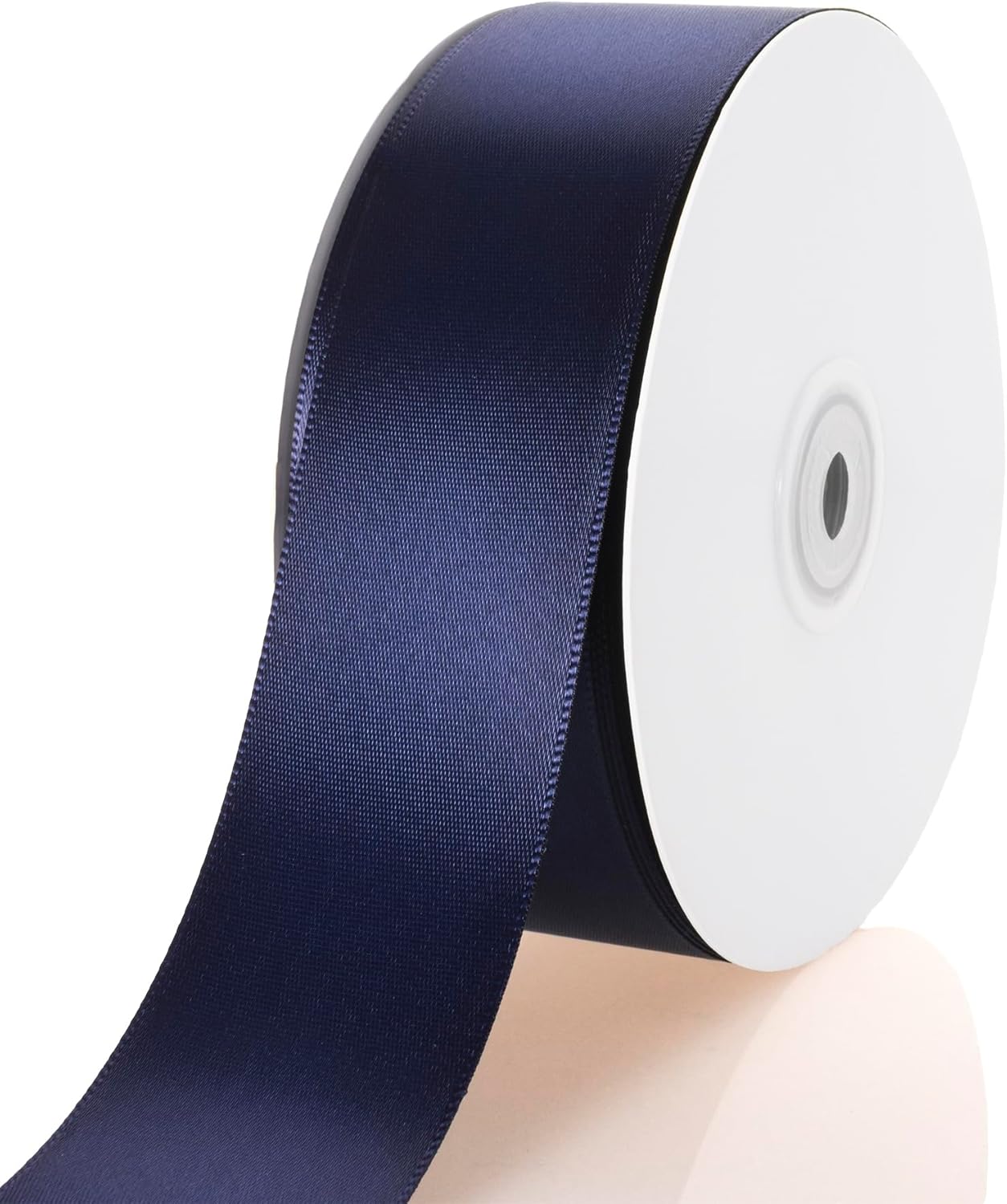 1-1/2 Inch Navy Blue Ribbon, 50 Yards Craft Polyester Satin Ribbon Perfect for Gift Wrapping, Handmade Roses, Wedding Party Decorations and DIY Crafts