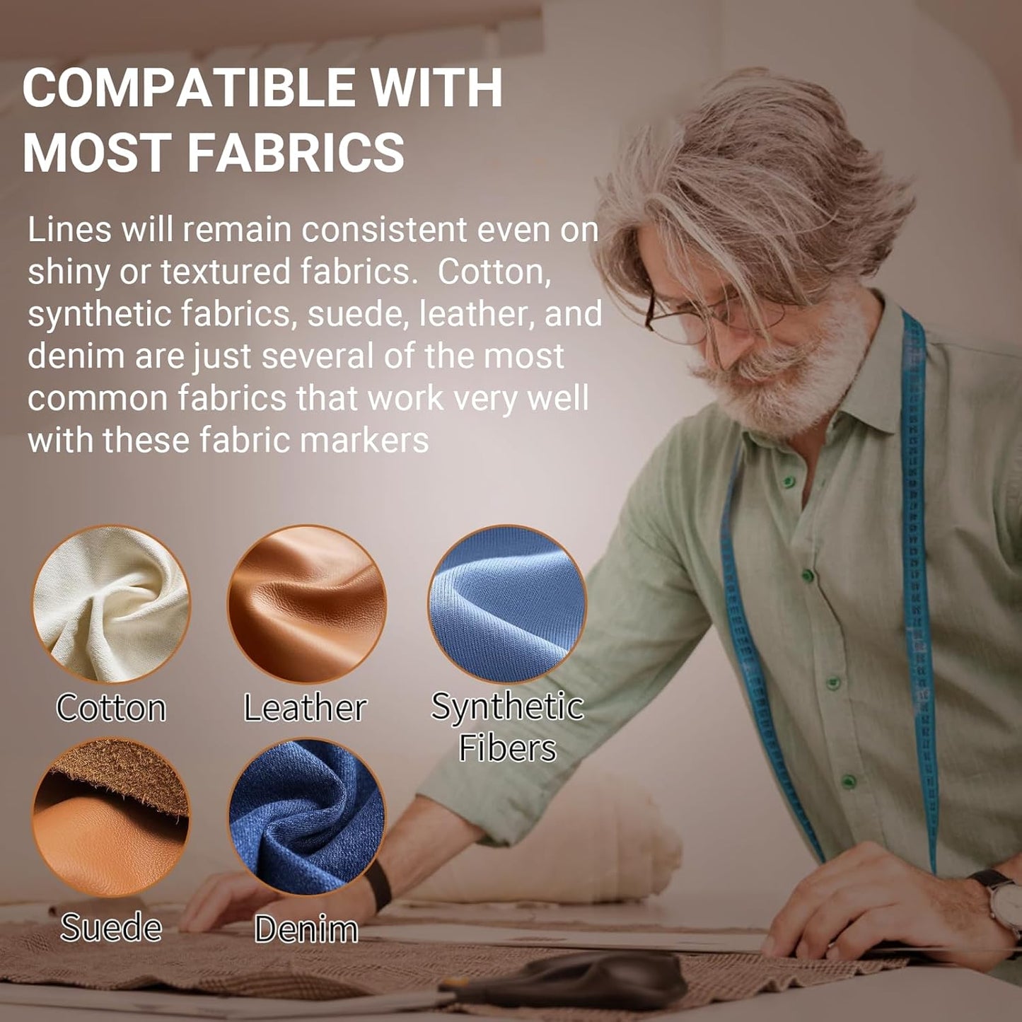 (2-pack) Fabric Chalk Markers -Erase Tailor’s Chalk for Quilting and Sewing - Compatible with Most Fabrics - With Dosing Wheel Technology, Yellow & White