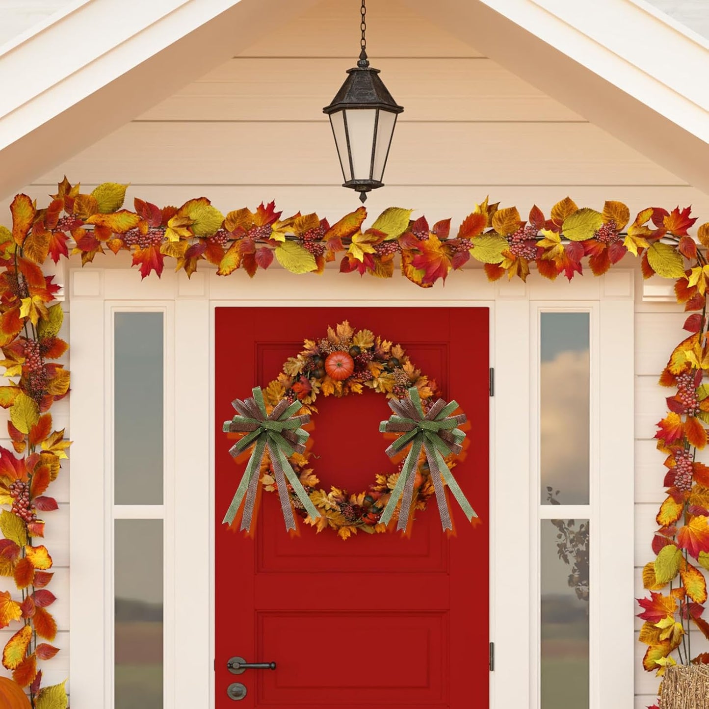 10 Rolls 50 Yard Fall Plaid Burlap Ribbon Rolls 1 Inch Autumn Gift Wrapping Ribbon Decorative for DIY Crafts Wreath Bow Making Supplies Home Decor