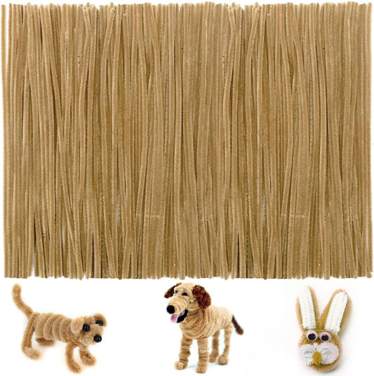 Iooleem 200pcs Light Brown Pipe Cleaners, Chenille Stems, Pipe Cleaners for Crafts, Pipe Cleaner Crafts, Art and Craft Supplies.
