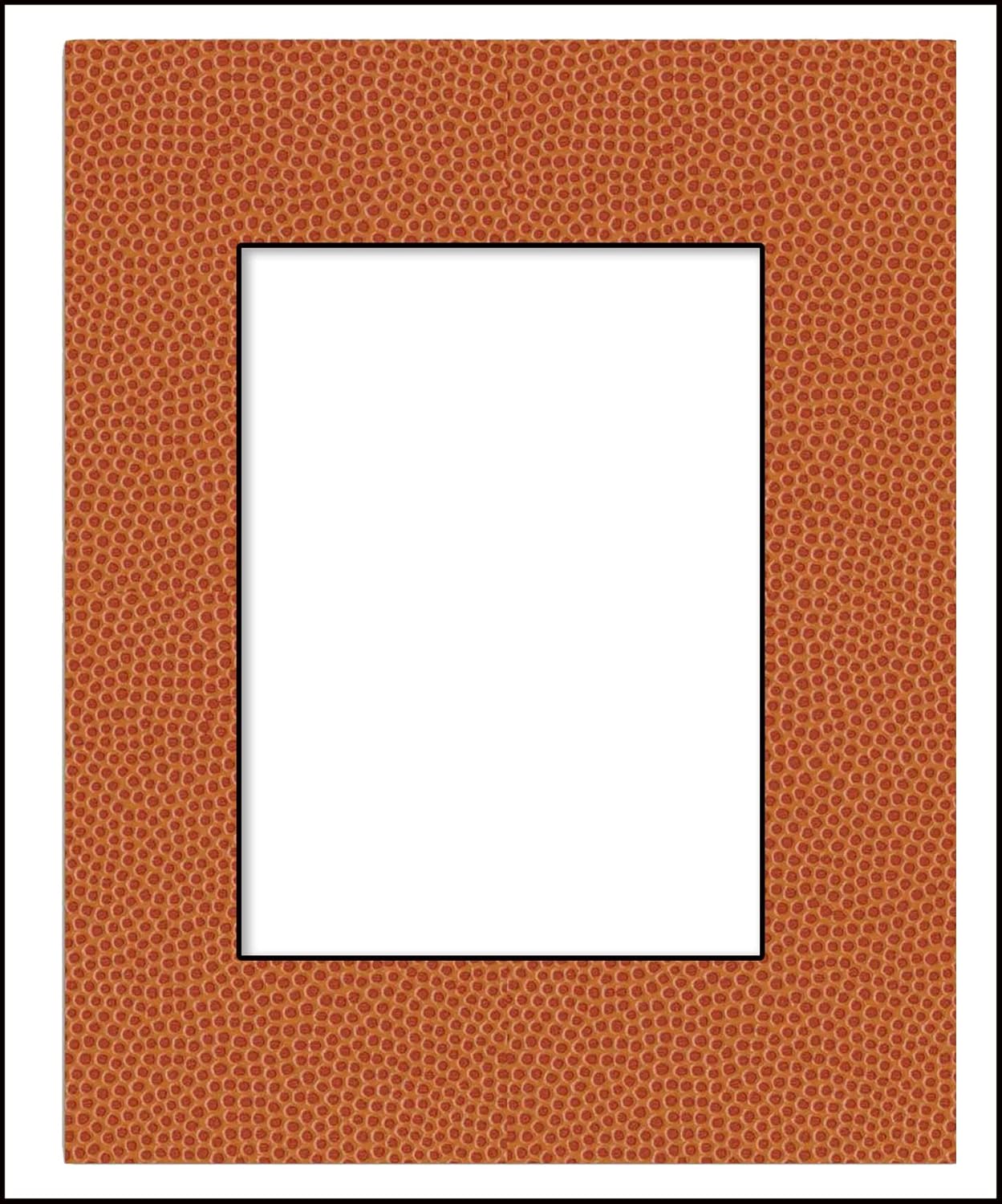 11x14 Mat Bevel Cut for 8.5x11 Photos - Acid Free Basketball Texture Precut Matboard With Backing Board and Crystal Clear, Self Seal Photo Mat Bag - For Pictures, Photos, Framing - 4-ply Thickness