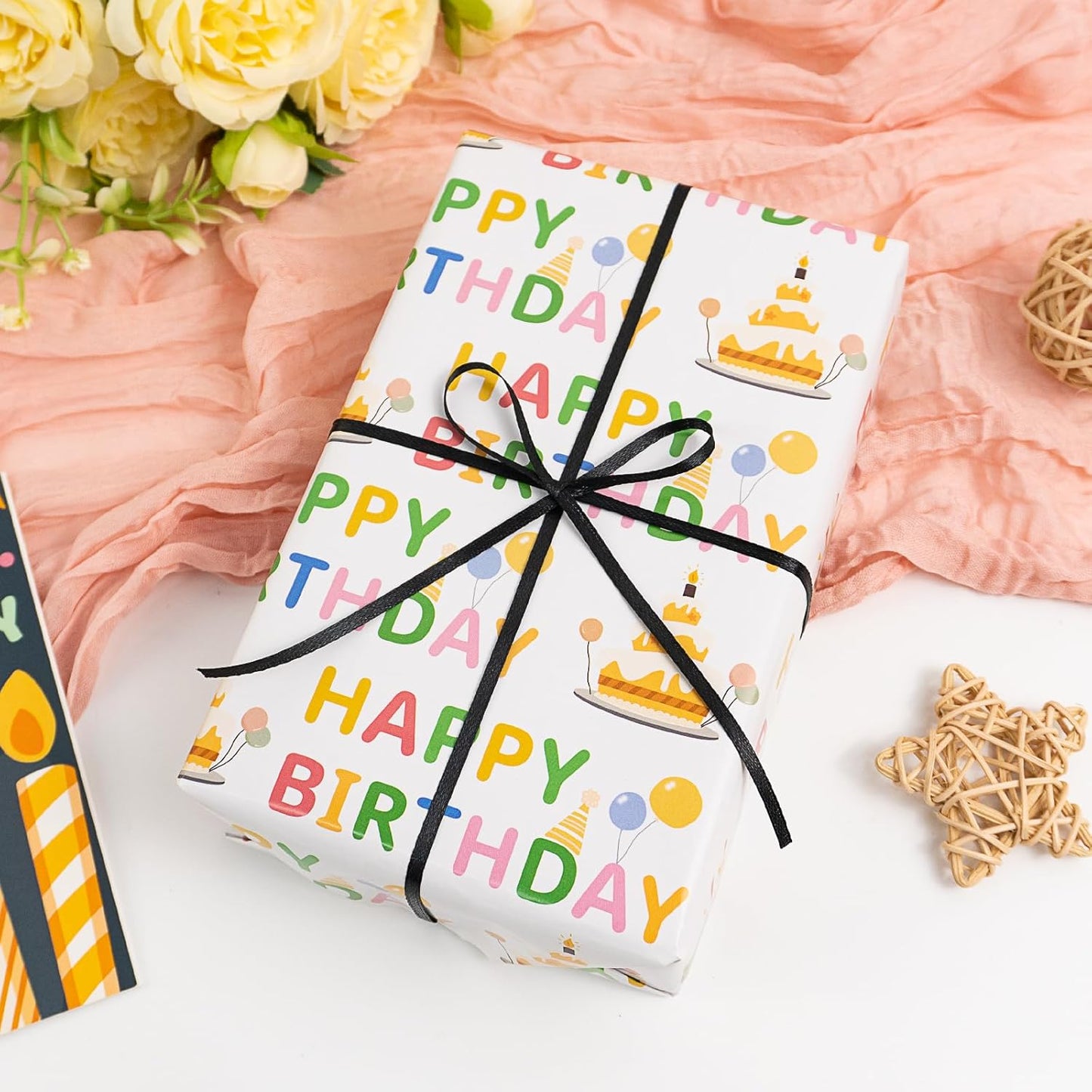 1/8" Width x 100 Yards Satin Ribbon, Thin Black Ribbon Perfect for DIY Craft, Bows, Gift Wrapping, Flower Bouquet, Valentine's Day, Christmas and Halloween Party Decoration