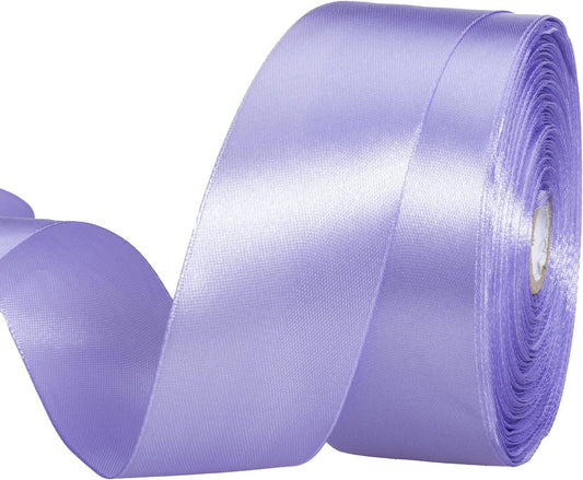 1 1/2 Inch Violet Solid Satin Ribbon, 50 Yards Craft Fabric Ribbon for Gift Wrapping Floral Bouquets Wedding Party Decoration