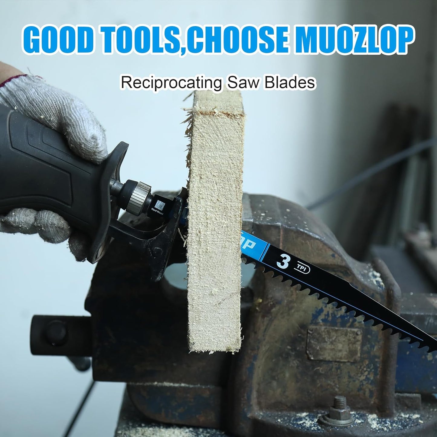 1 Pack 12 inch Reciprocating Saw Blades Set，3 TPI High Carbon Saw Blades for Wood Cutting，Saw Blades with Organizer Case (1, 3T/12inch)