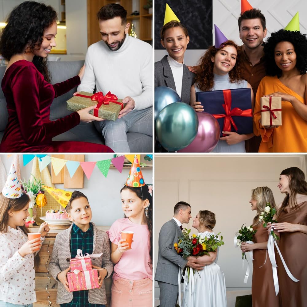 1-1/2" x 50 Yards Satin Ribbon - Burgundy Silk Ribbon with Spool - Ideal for Gift Wrapping, Floral Bouquets, Crafts, Wedding Party Decorations, Christmas and Sewing Projects