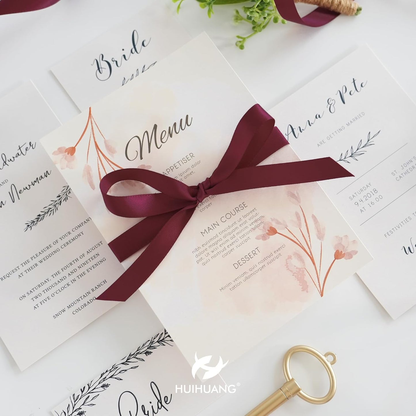 HUIHUANG Wine Red Satin Ribbon 1/2 inch X 50 Yards Continuous, Maroon Double-Faced Satin Ribbon for Gift Wrapping, Bows, DIY Crafts, Flower Bouquet, Wedding, Christmas Decor, Birthday