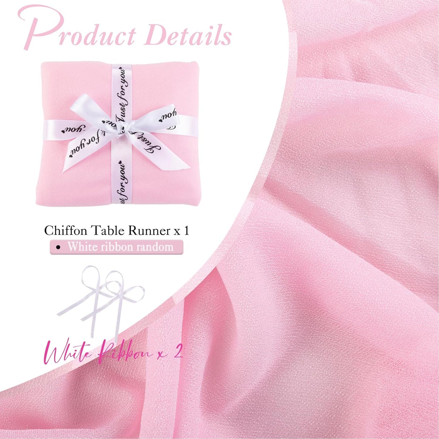 10ft Blushing Pink Chiffon Table Runner 30 x 120 Inches Romantic Sheer Table Decorations Long Tulle Runner for Wedding Bridal Shower Party Supplies Decor