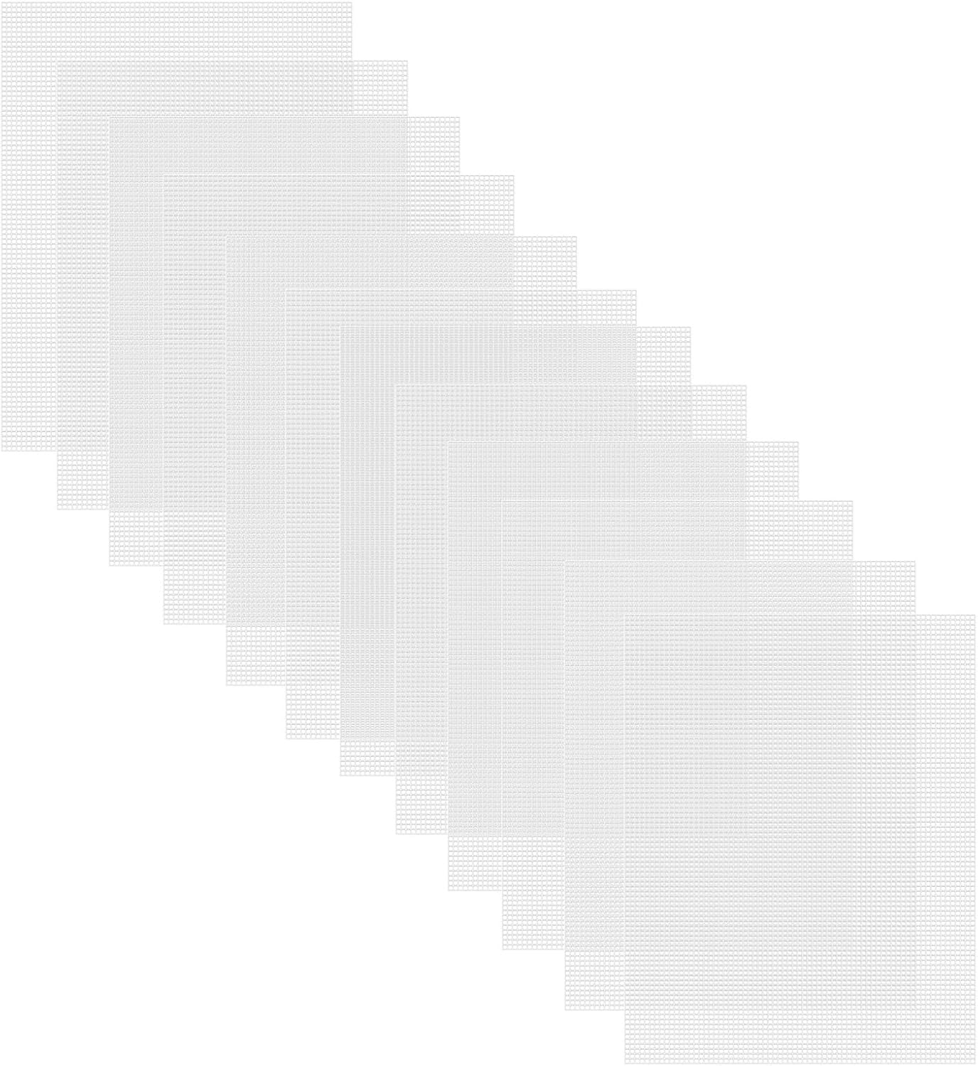 Caydo 12 Pieces 7 Count Plastic Mesh Canvas Sheets, Eye Mesh for Therian Mask, Acrylic Yarn Crafting, Knit Crochet Projects and Make Aquarium Dividers (10.5 X 13.5 Inch)