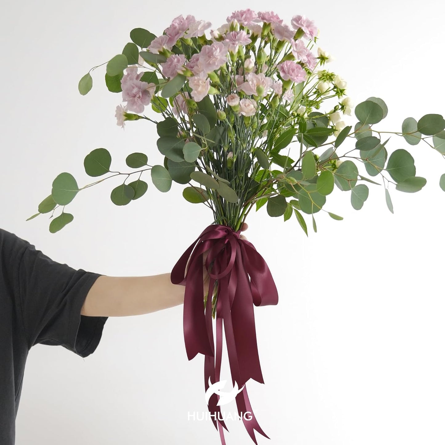 HUIHUANG Wine Red Satin Ribbon 1/2 inch X 50 Yards Continuous, Maroon Double-Faced Satin Ribbon for Gift Wrapping, Bows, DIY Crafts, Flower Bouquet, Wedding, Christmas Decor, Birthday