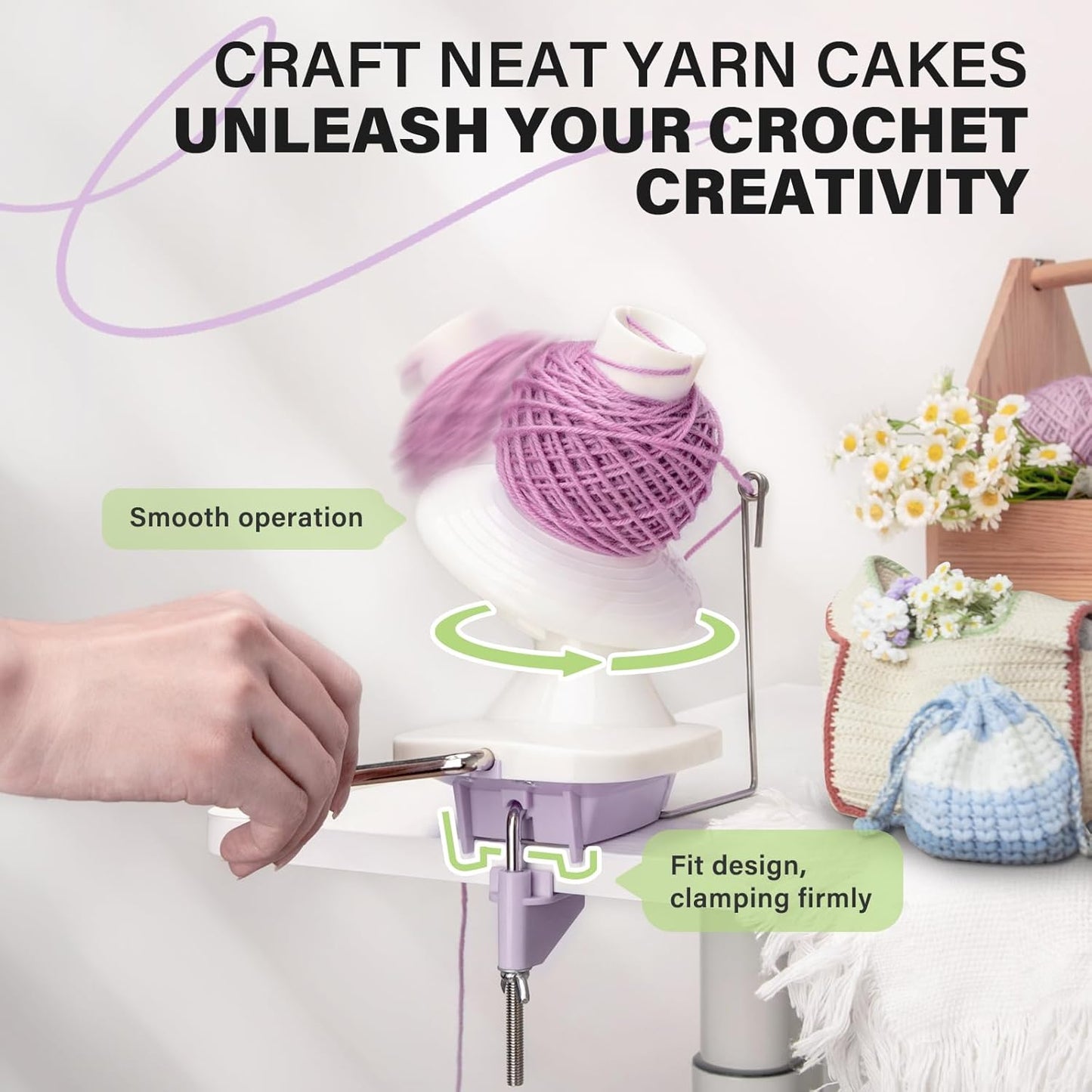 INMAKER Yarn Winder and Swift, Ball Winder and Swift Combo for Crocheting & Knitting, Quick Install Yarn Spinner, Essential Tool for Crafting Enthusiasts