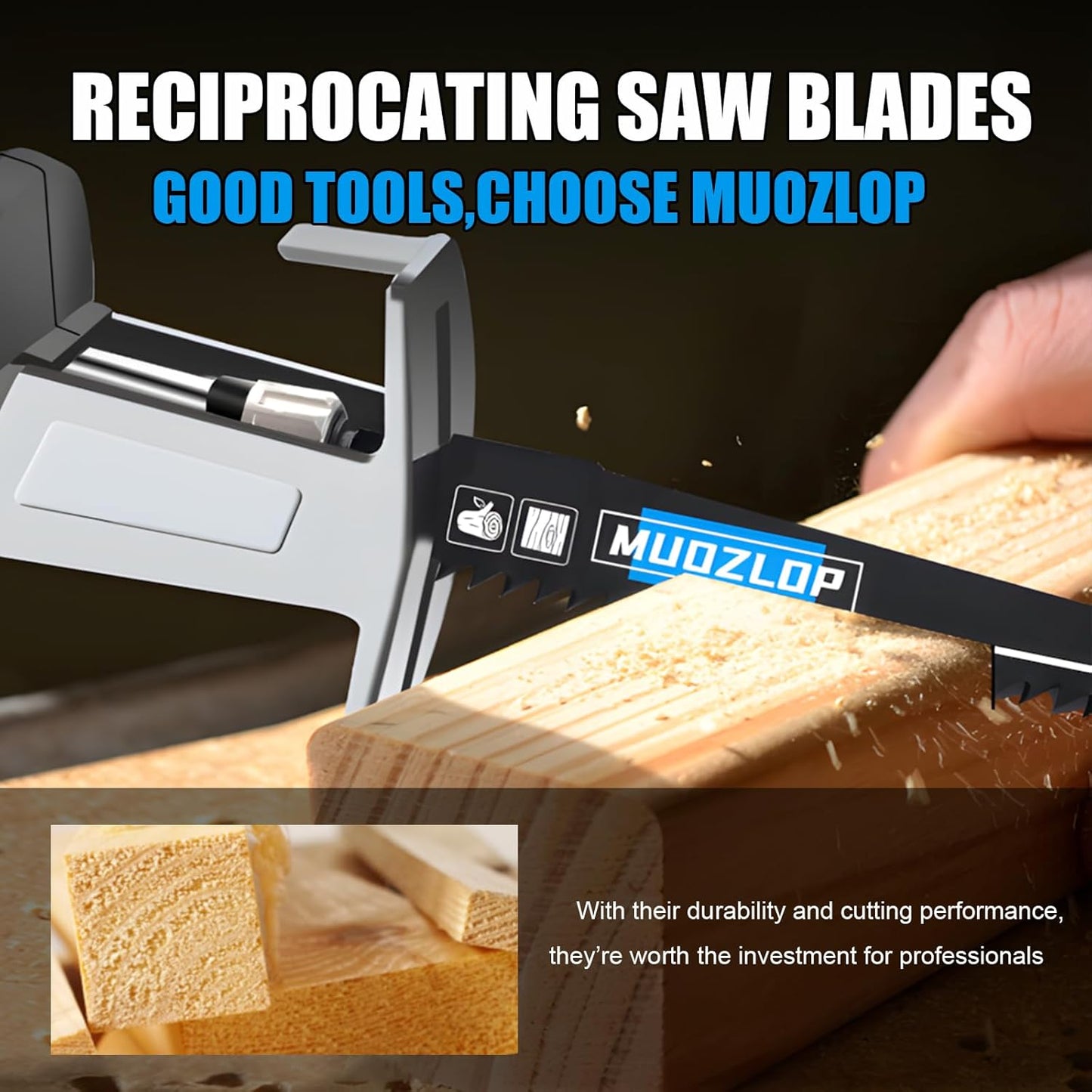 10Pack 6 inch Reciprocating Saw Blades Set,6TPI High Carbon Saw Blades, Woodcutting Saw Blades with Organizer Case (10, 6TPI/150mm)