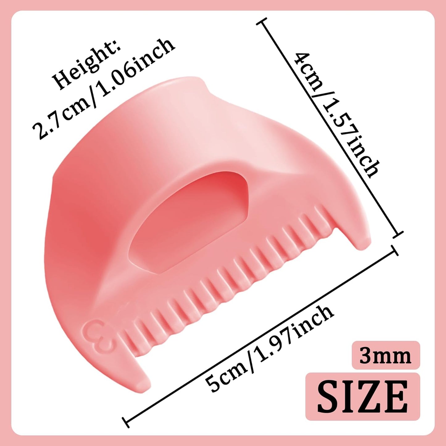 1 PCS 3mm Edge Lock Seam Guide, Mini Sewing Finger Ruler for Hand Sewing, DIY Sewing Kit Tool, Sewing Needle Gauge Measuring Guide, Pink