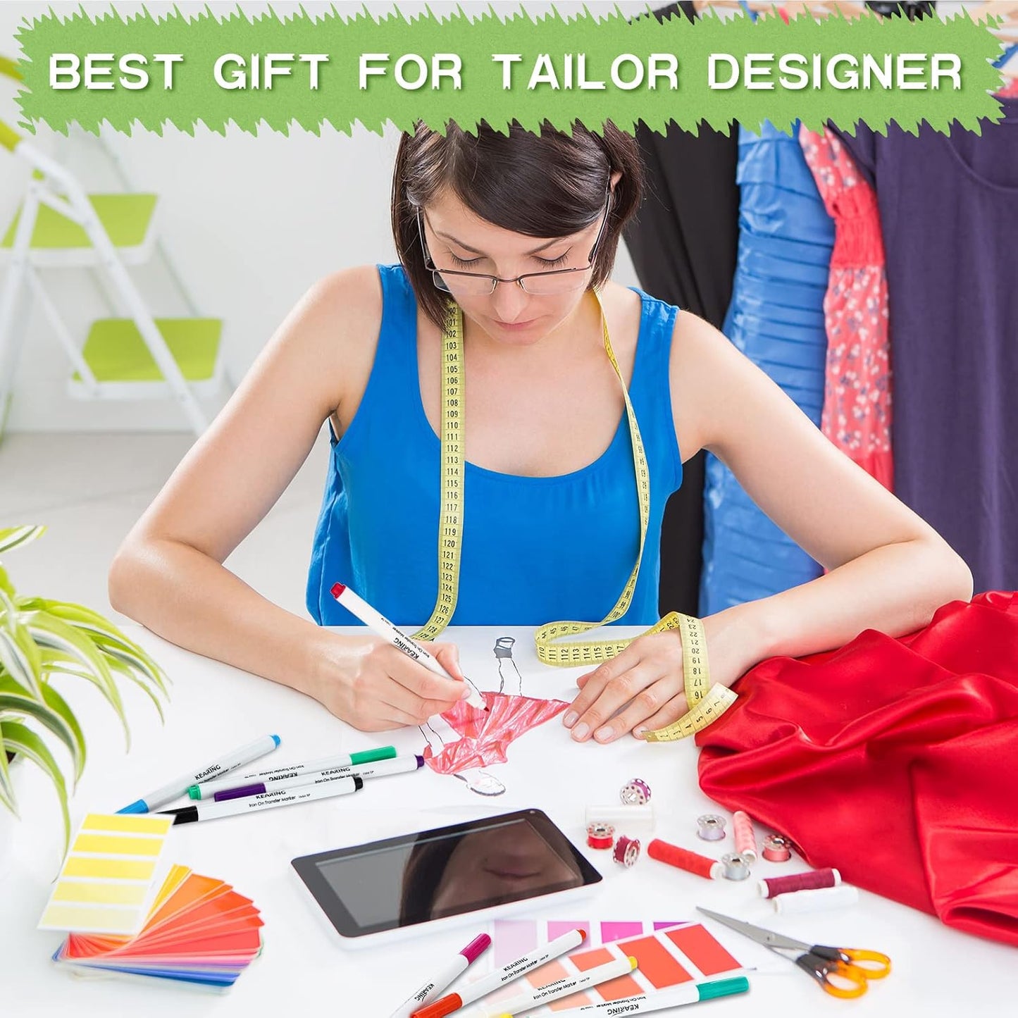 Crtiin 12 Pcs Iron on Transfer Markers Sublimation Markers Embroidery Transfer Pen Heat Transfer Fabric Marker Fade Resistant Infusible Ink Pen for T-shirts Pillow Clothes Canvas, 12 Assorted Colors