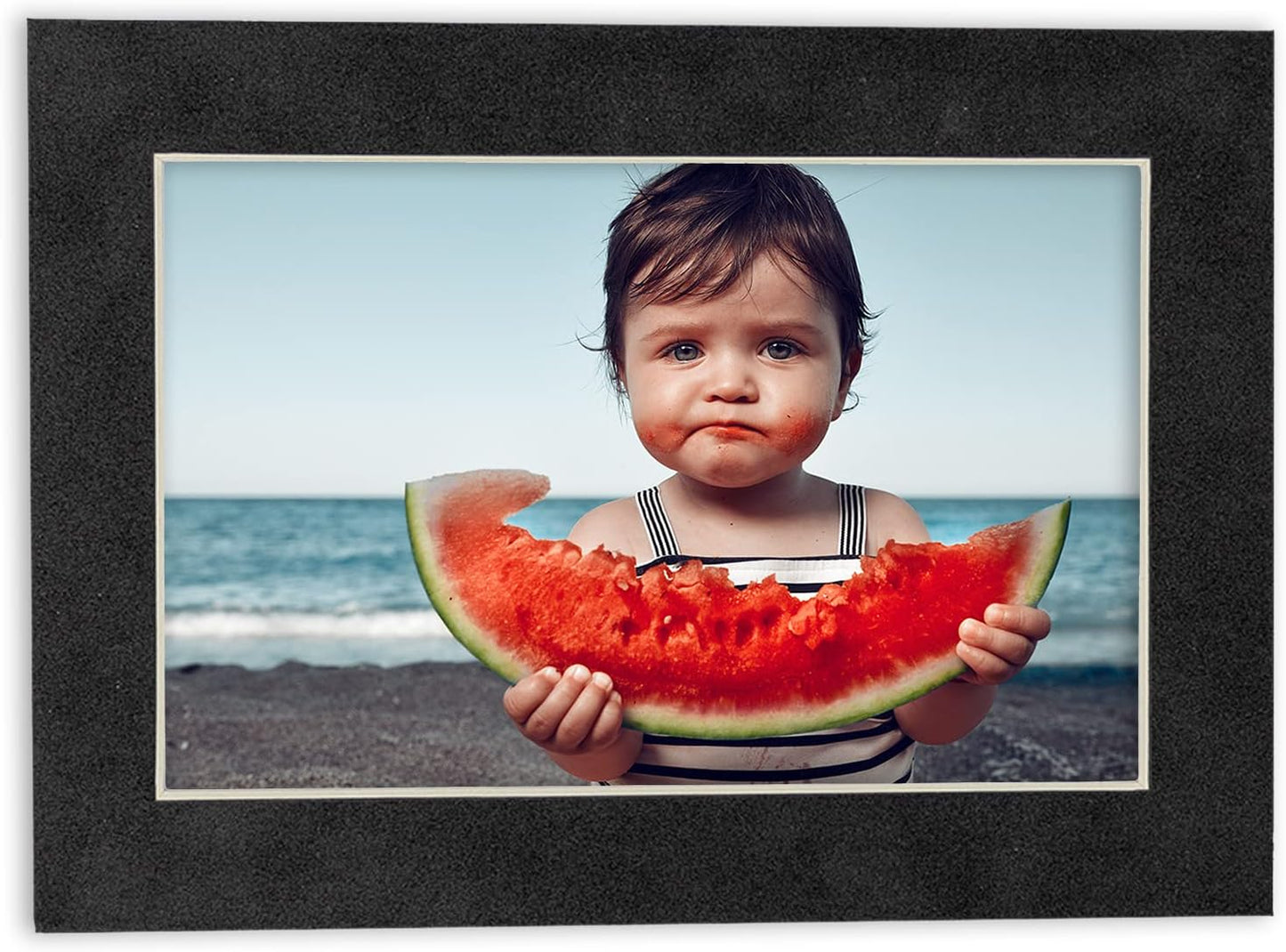 11x14 Mat Bevel Cut for 8.5x11 Photos - Acid Free Dark Grey Suede Precut Matboard With Backing Board and Crystal Clear, Self Seal Photo Mat Bag - For Pictures, Photos, Framing - 4-ply Thickness